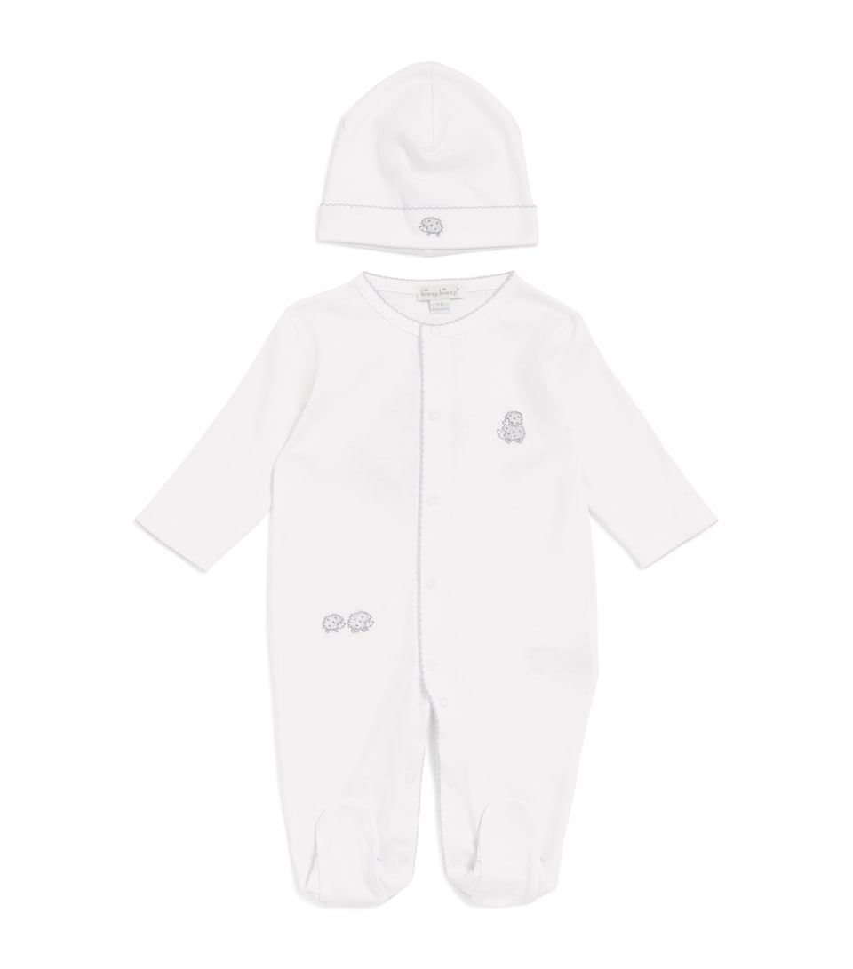 Kissy Kissy Pima Cotton Hedgehog All-In-One and Beanie (0-6 Months) White/grey