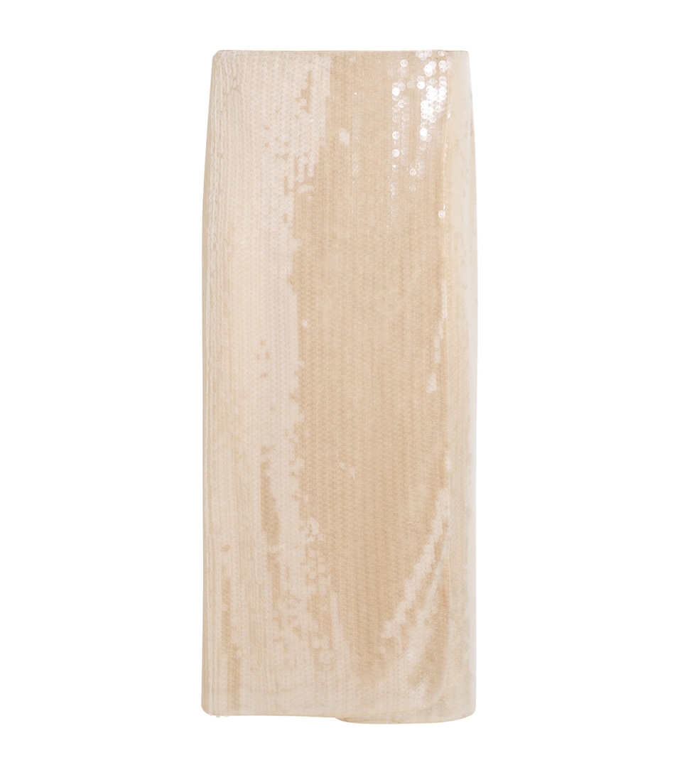 Sequinned Wrap Midi Skirt