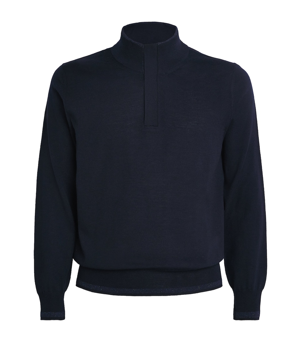 Wool-Blend Zip-Up Sweater