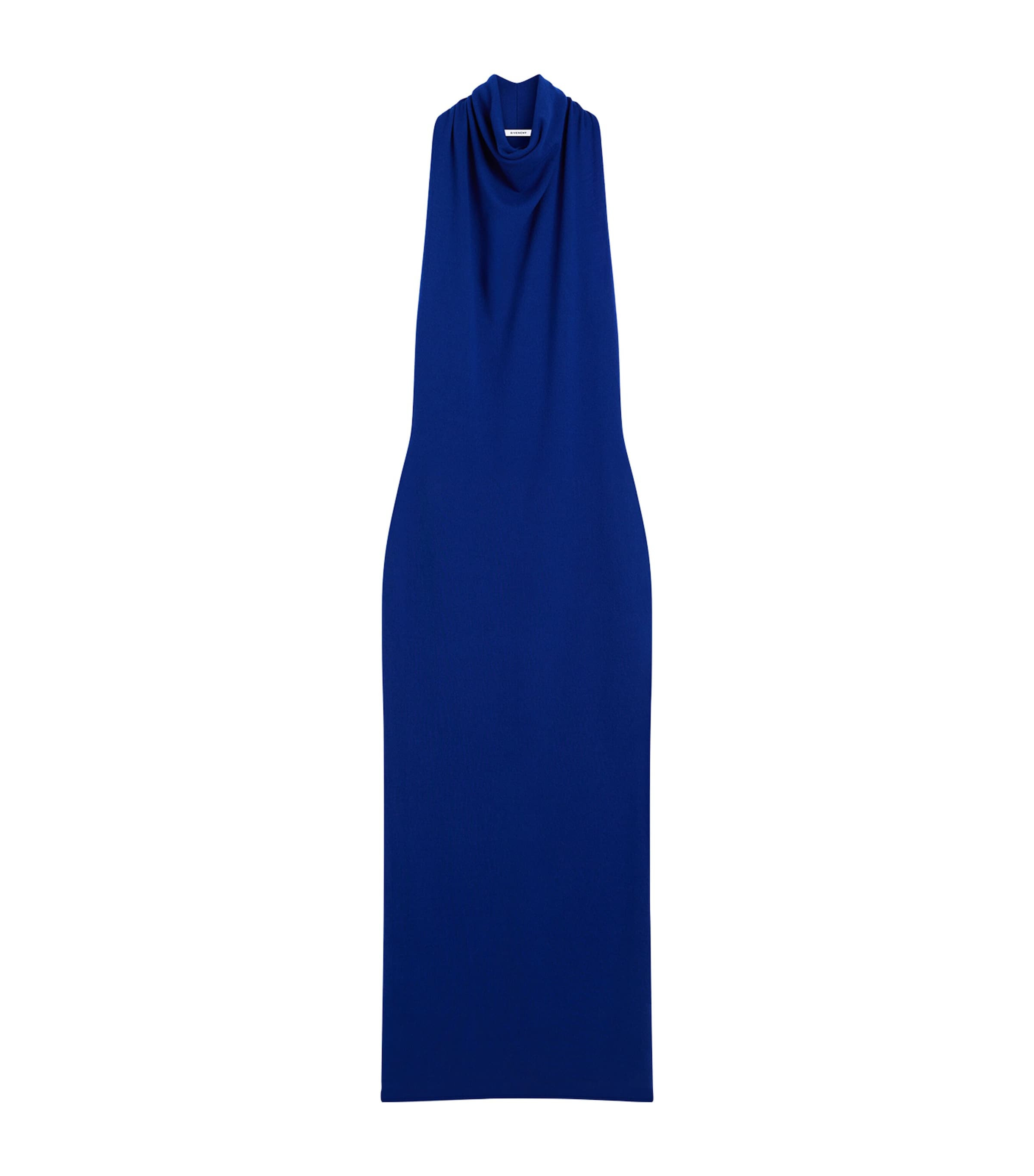 Givenchy Womens Wool Cowl-Neck Maxi Dress
