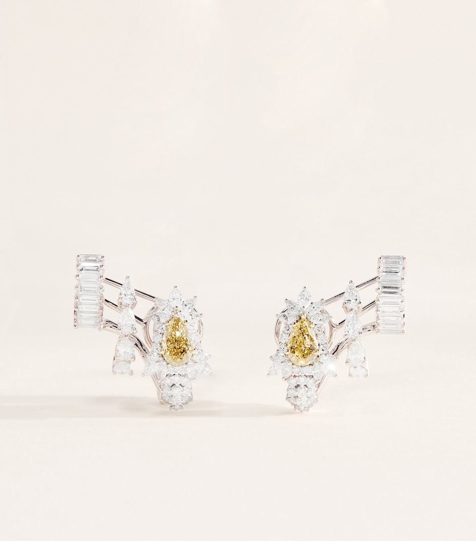 Yeprem White Gold and Diamond Reign Supreme Earrings White Gold