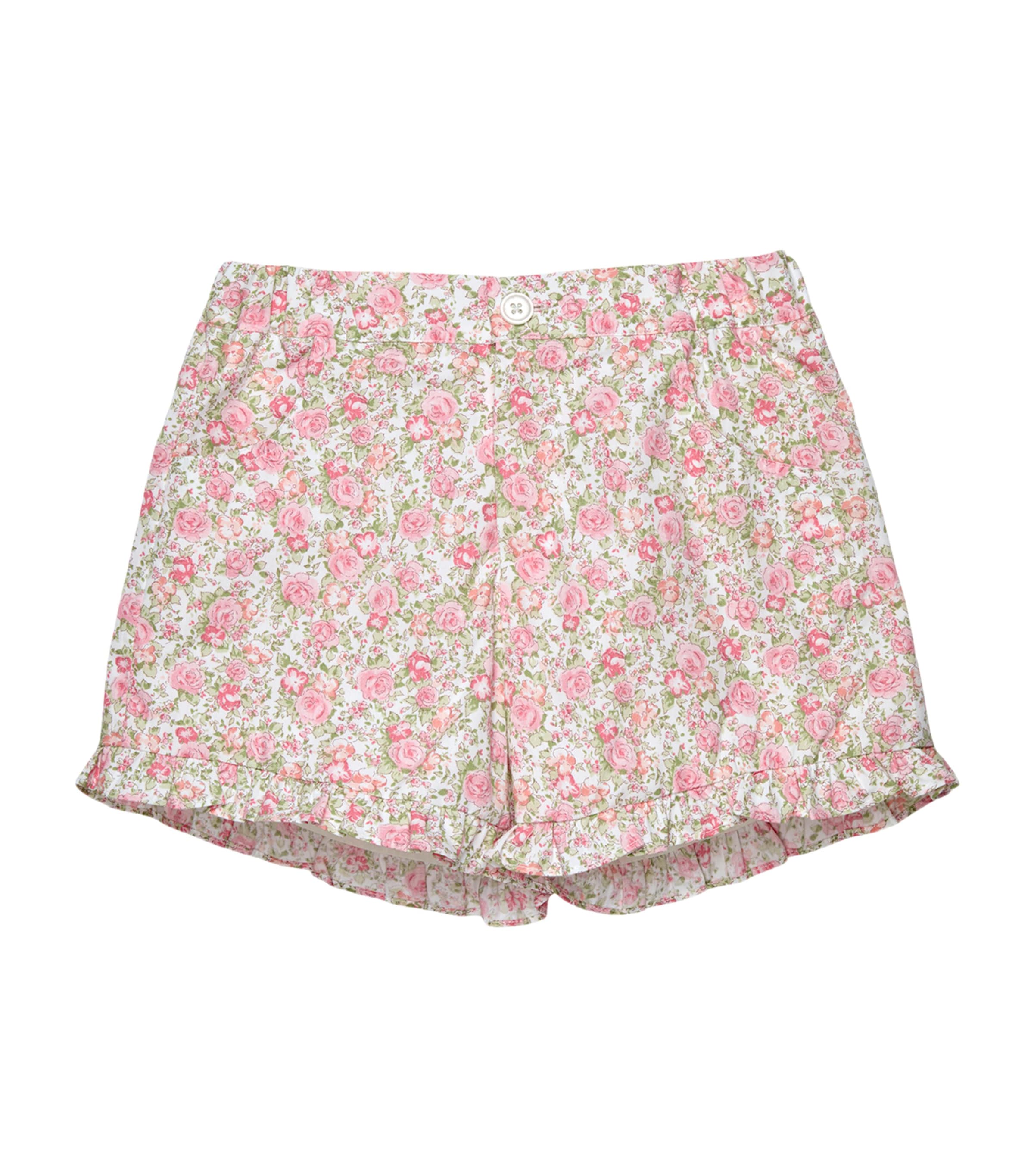 Trotters Rose Print Shorts (6-11 Years) Peach Rose Floral