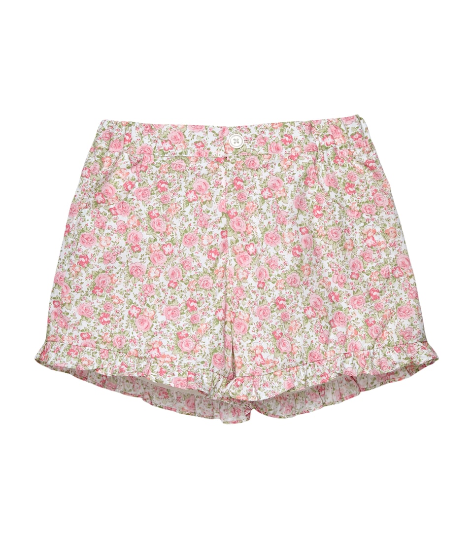 Trotters Rose Print Shorts (6-11 Years) Peach Rose Floral