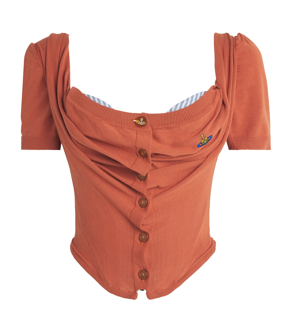 Vivienne Westwood Womens Wool-Silk Corset-Panel Bea Cardigan Terrarosa