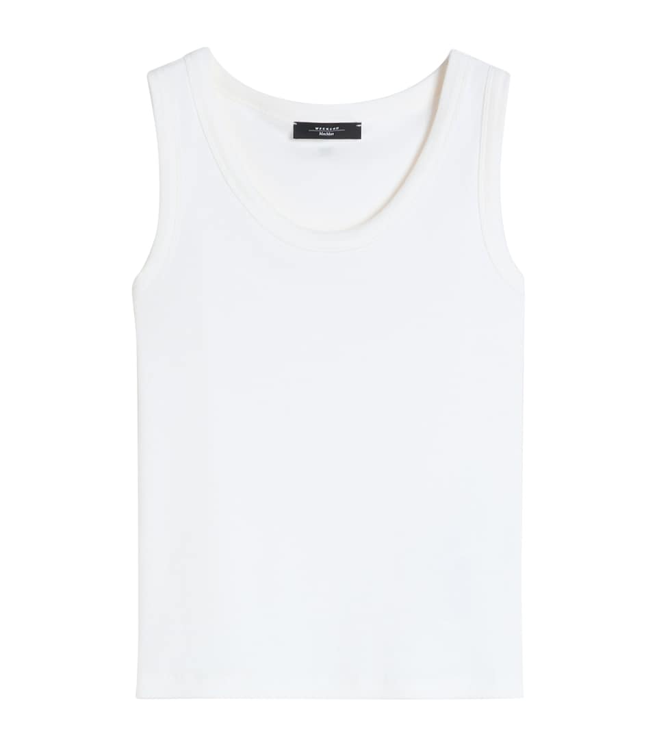 Stretch-Cotton Ribbed Tank Top