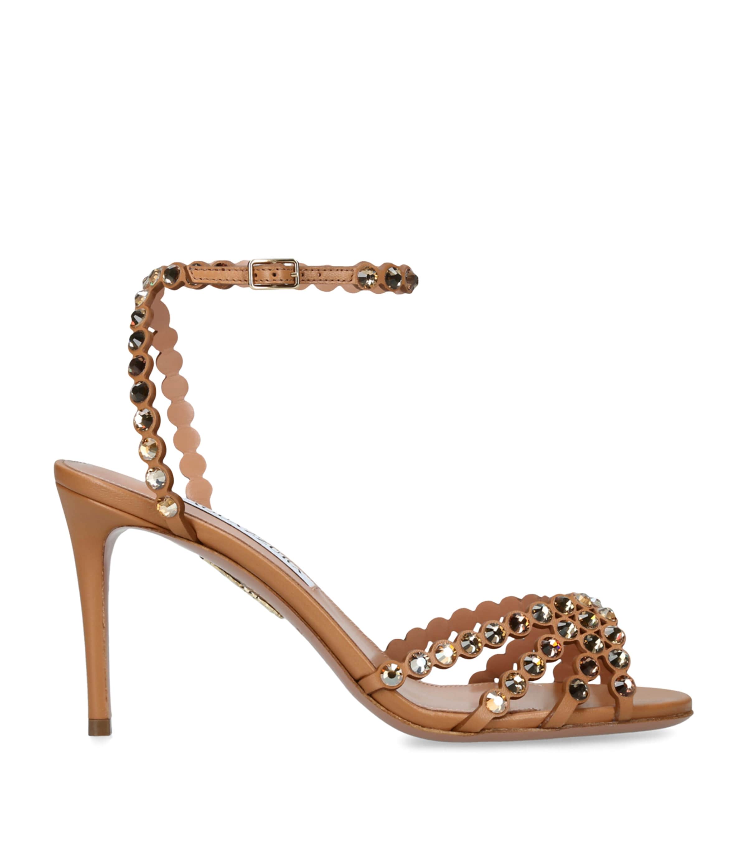 Aquazzura Leather Tequila Sandals 85 Brown