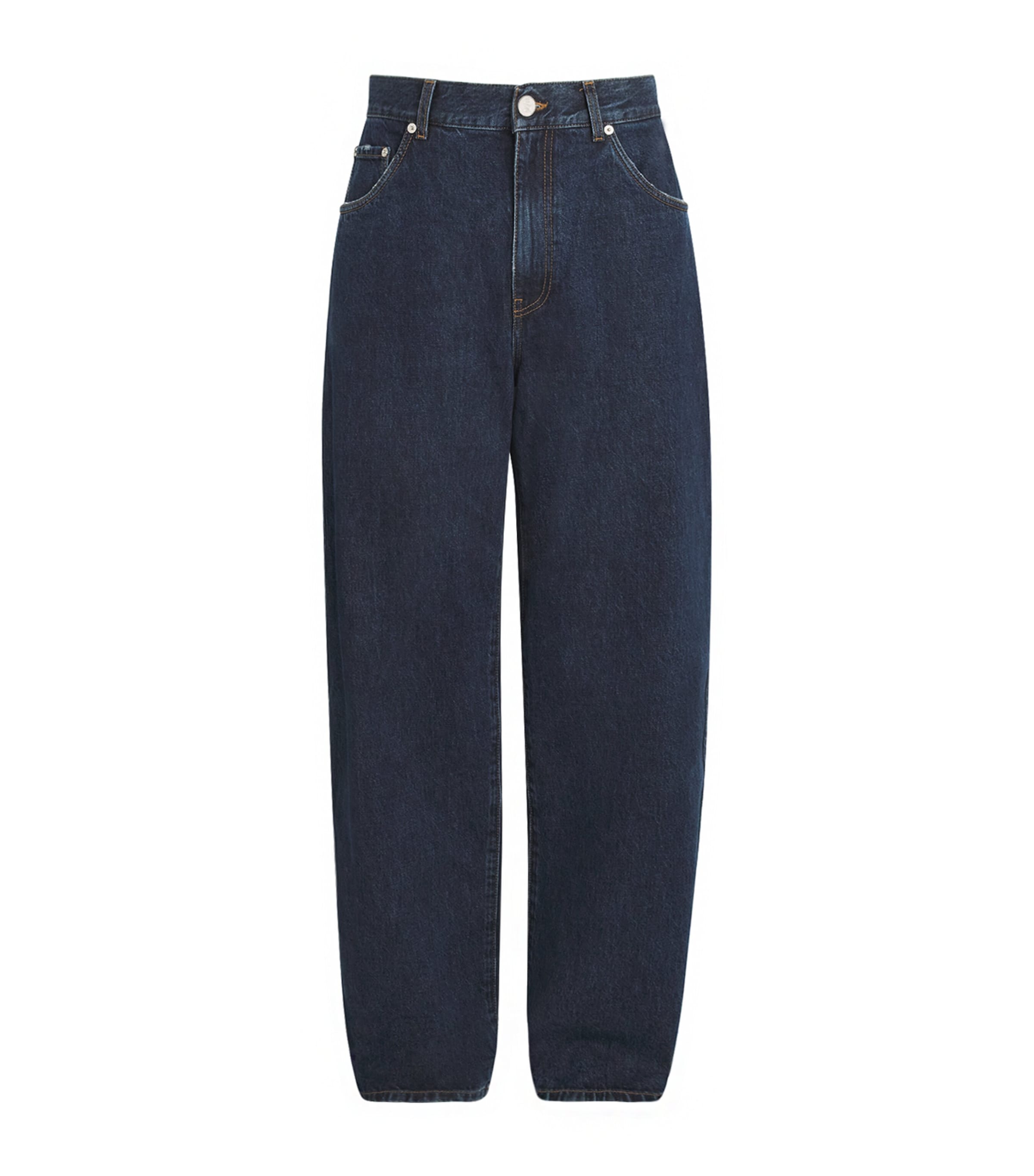 Séfr Mens Nasedo Barrel-Leg Jeans Dark Blue Wash