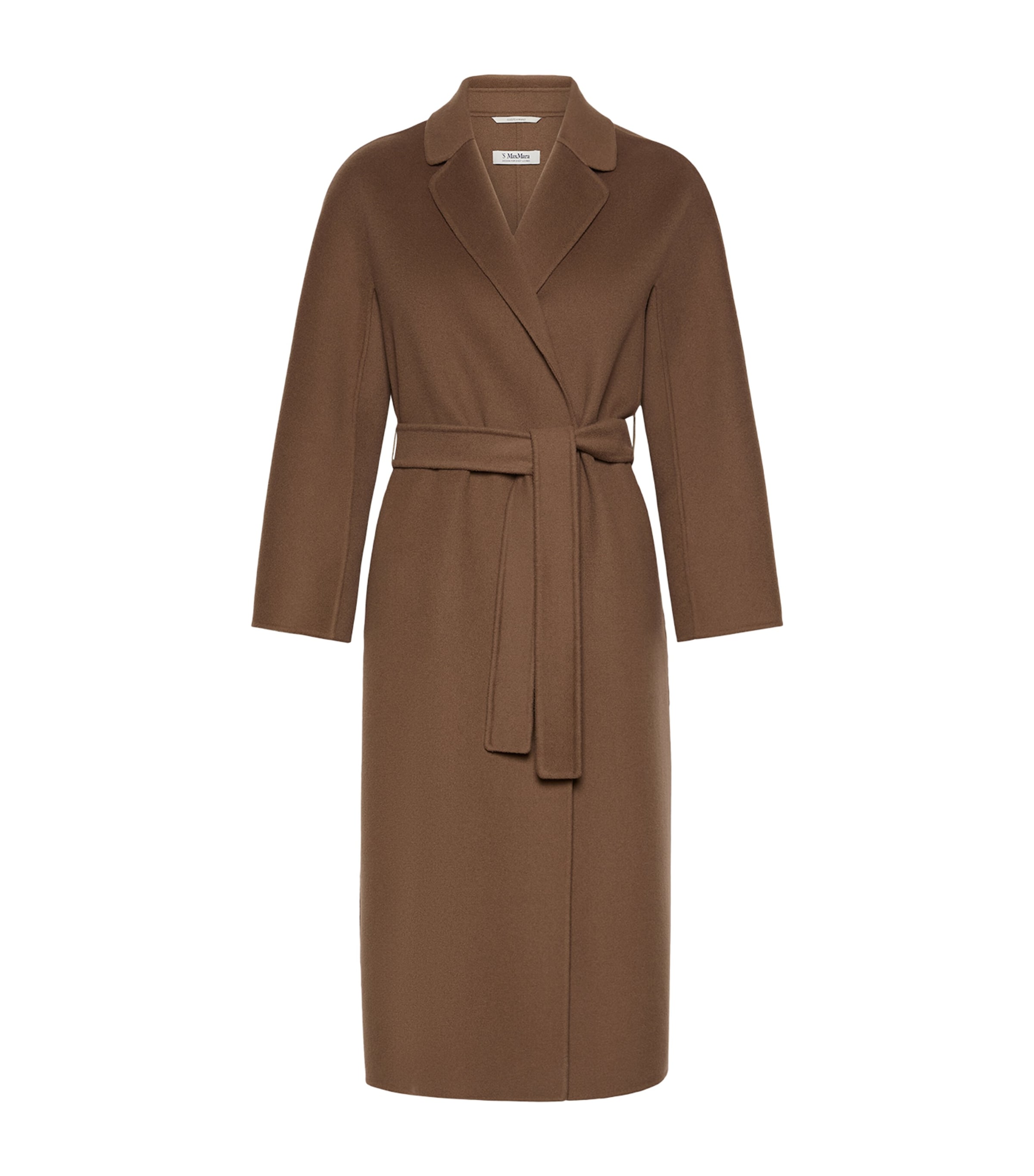 Max Mara Womens Virgin Wool Wrap Coat Mud