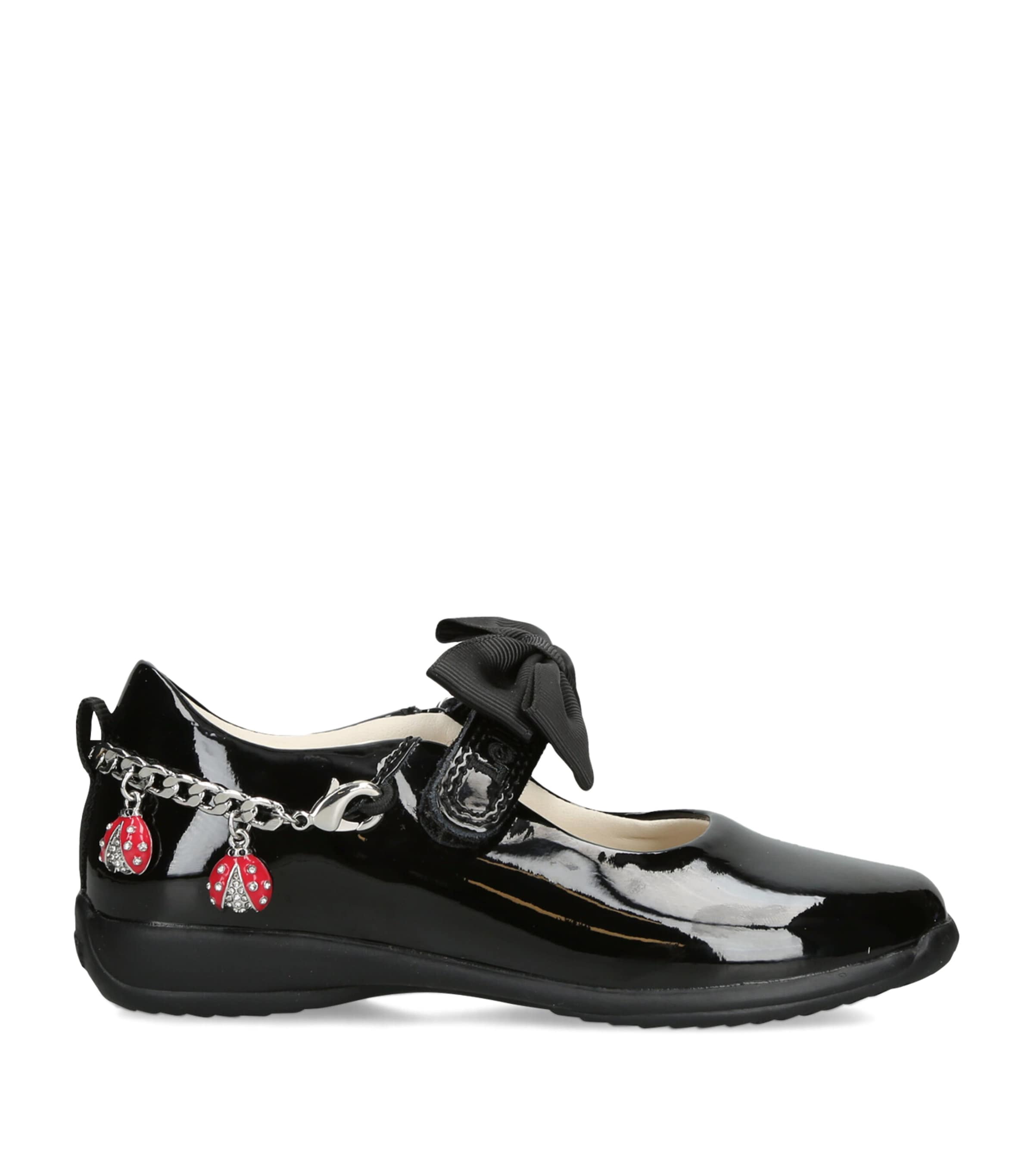 Lelli Kelly Patent Leather Ladybird School Shoes Black