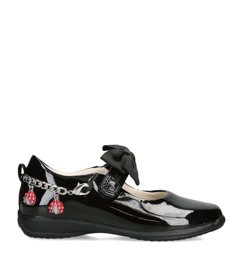 Lelli Kelly Patent Leather Ladybird School Shoes Black
