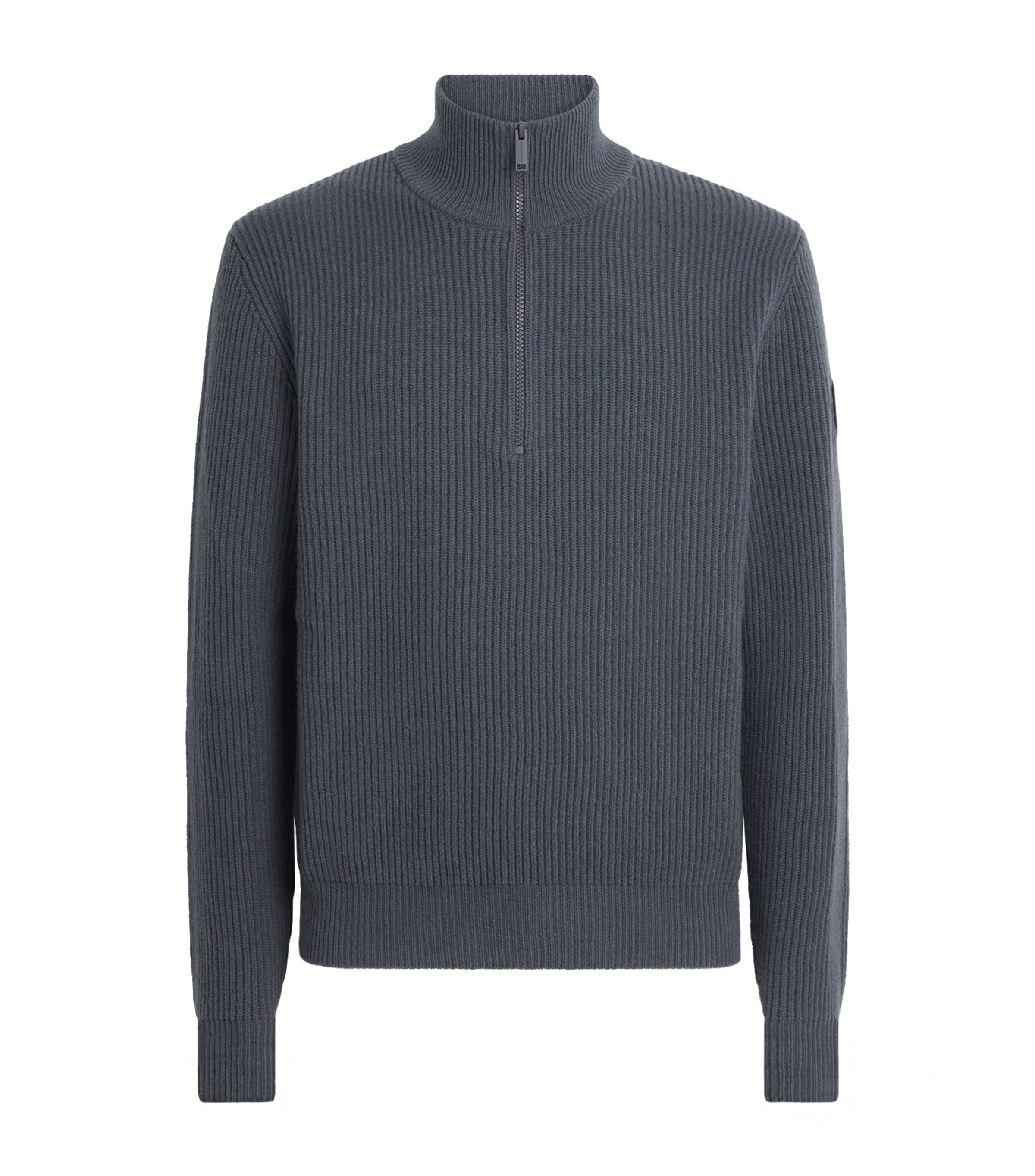 Canada Goose Mens Merino Mckinney Quarter-Zip Sweater Anchor Grey