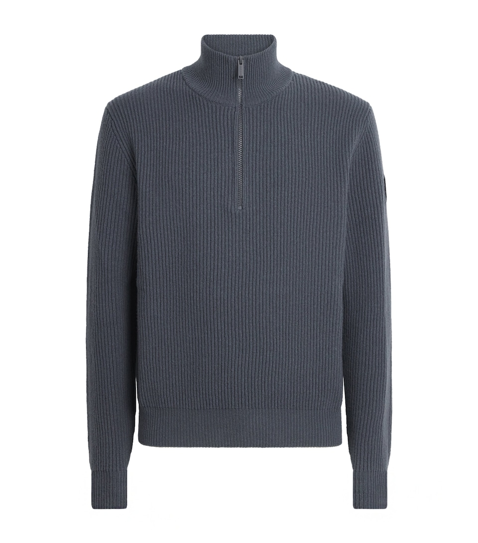 Canada Goose Mens Merino Mckinney Quarter-Zip Sweater Anchor Grey