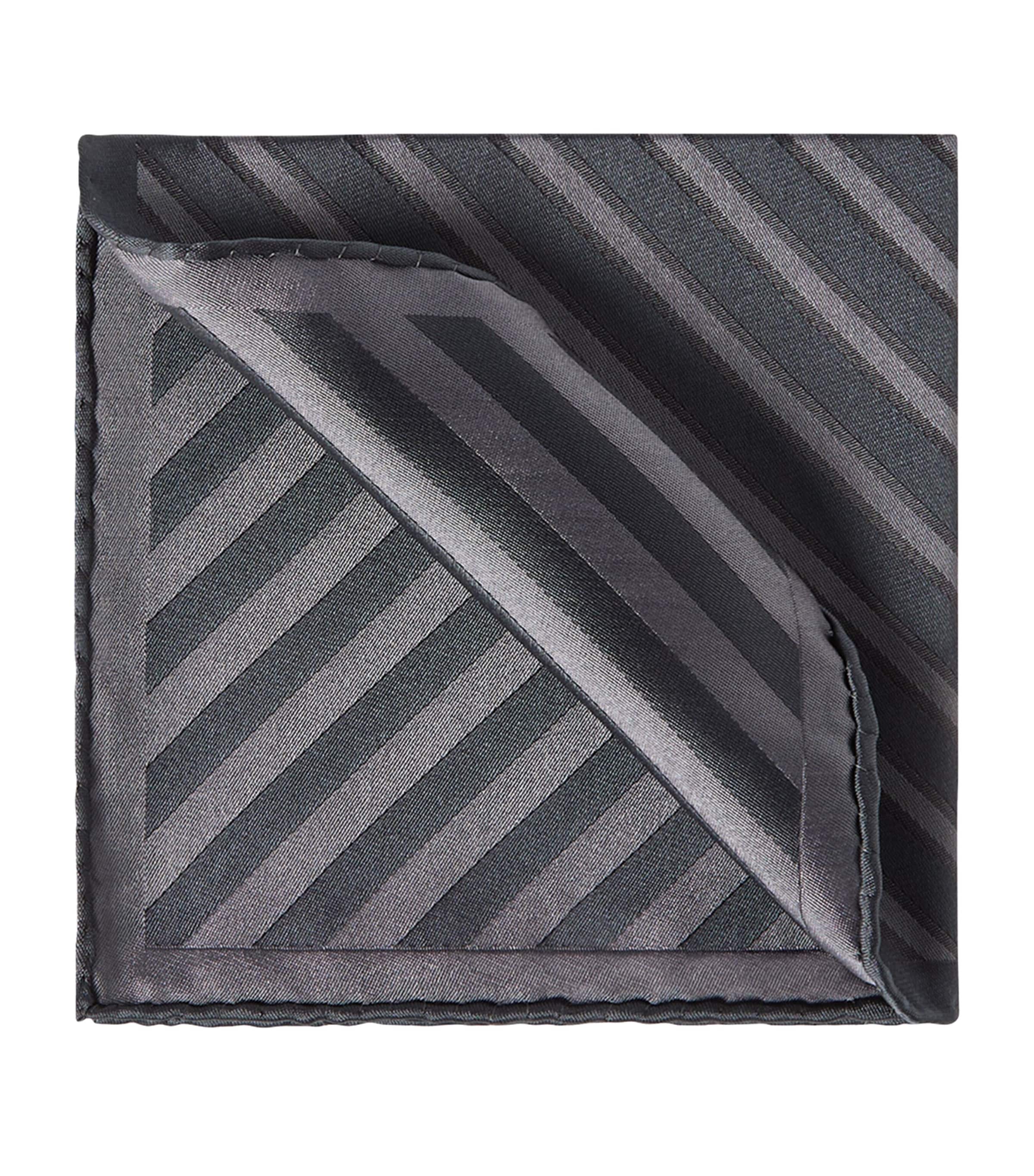 Brunello Cucinelli Silk Stripe Pocket Square