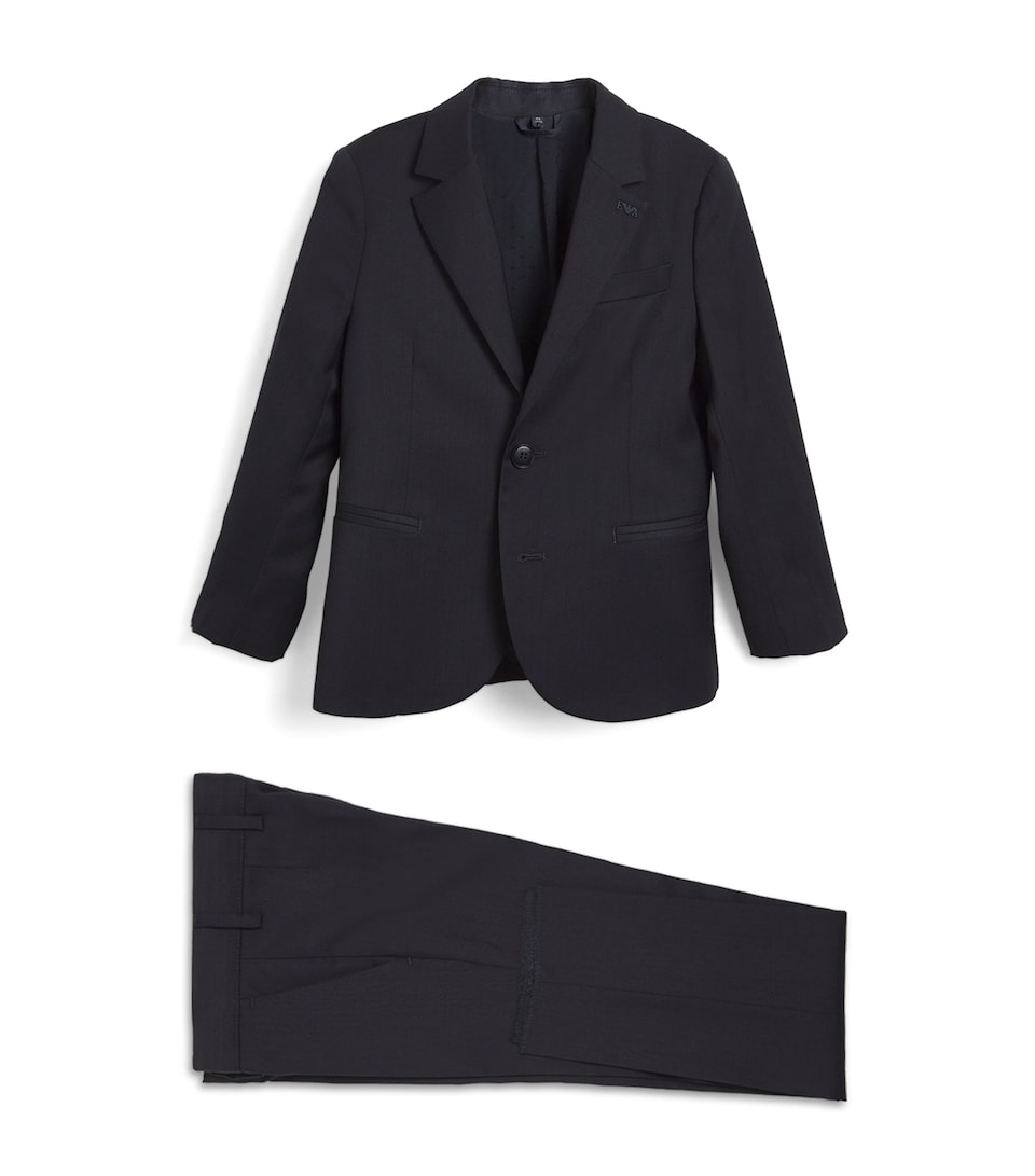 Emporio Armani Kids Single-Breasted Traditional Suit (5-16 Years) Blu