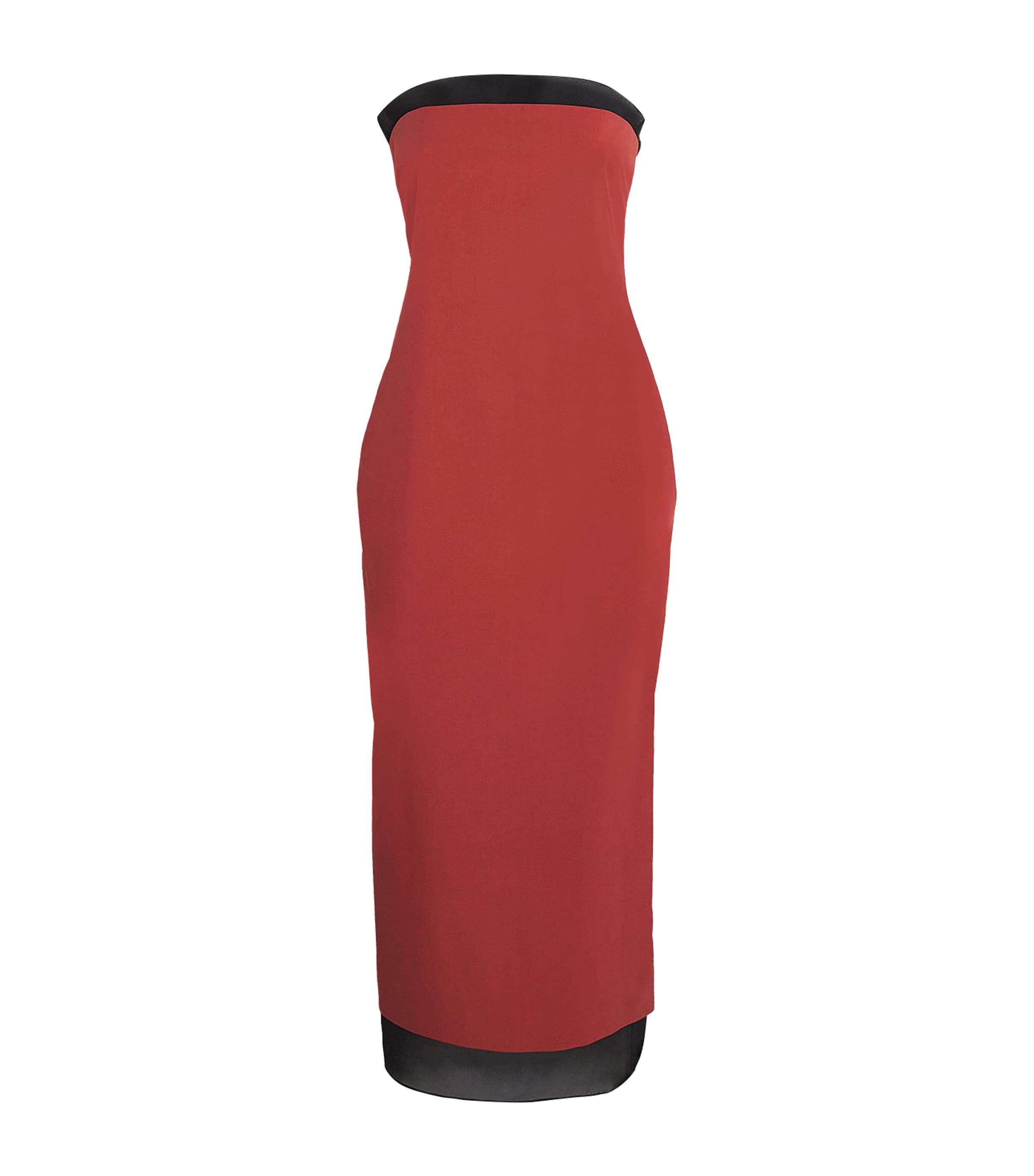 Cotton Strapless Midi Dress