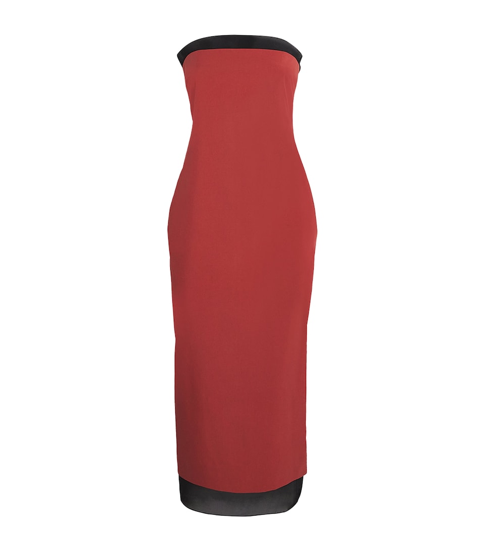 Cotton Strapless Midi Dress