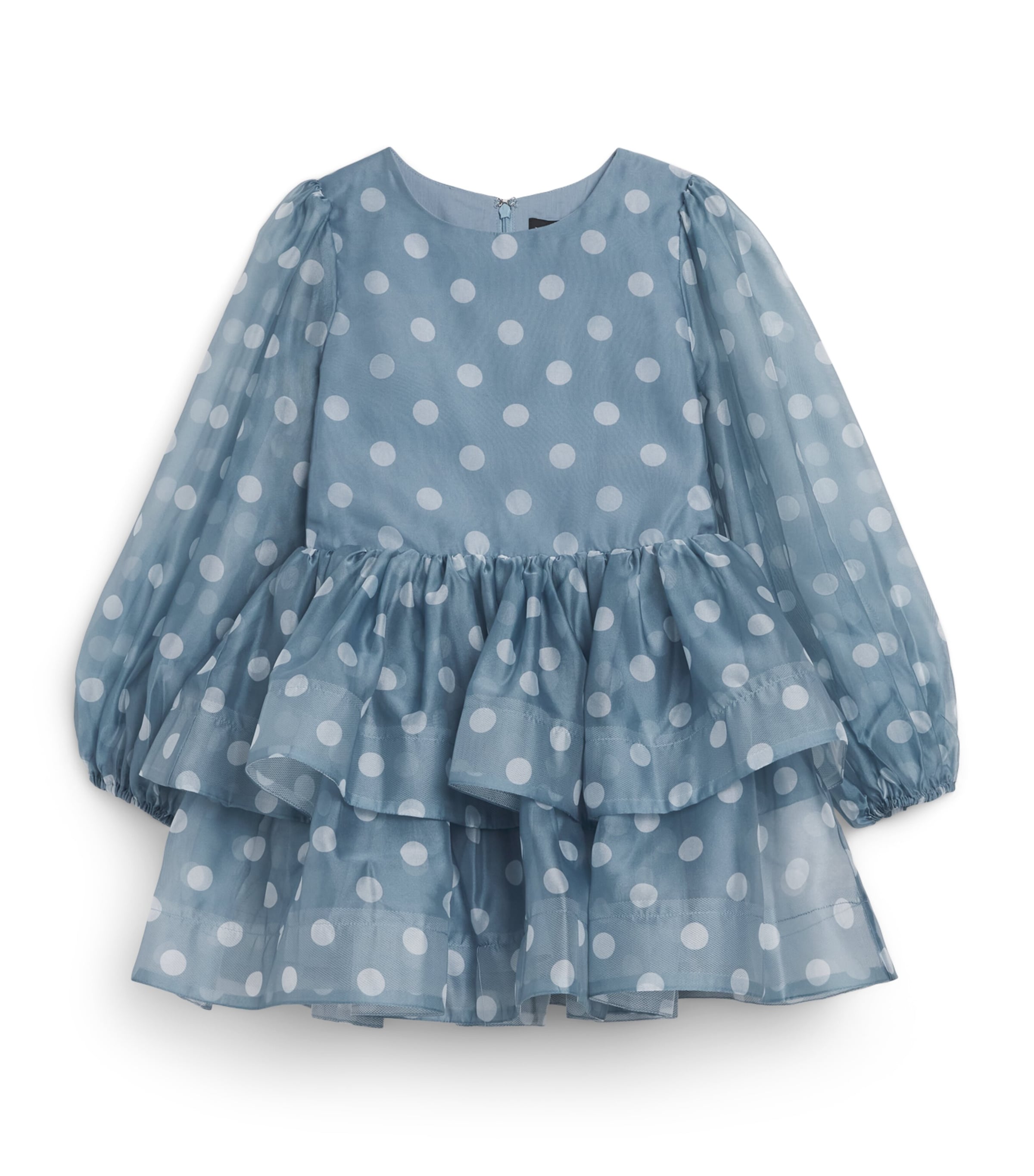 Bardot Junior Tulle Polka-Dot Wednesday Dress (4-14 Years) Blue