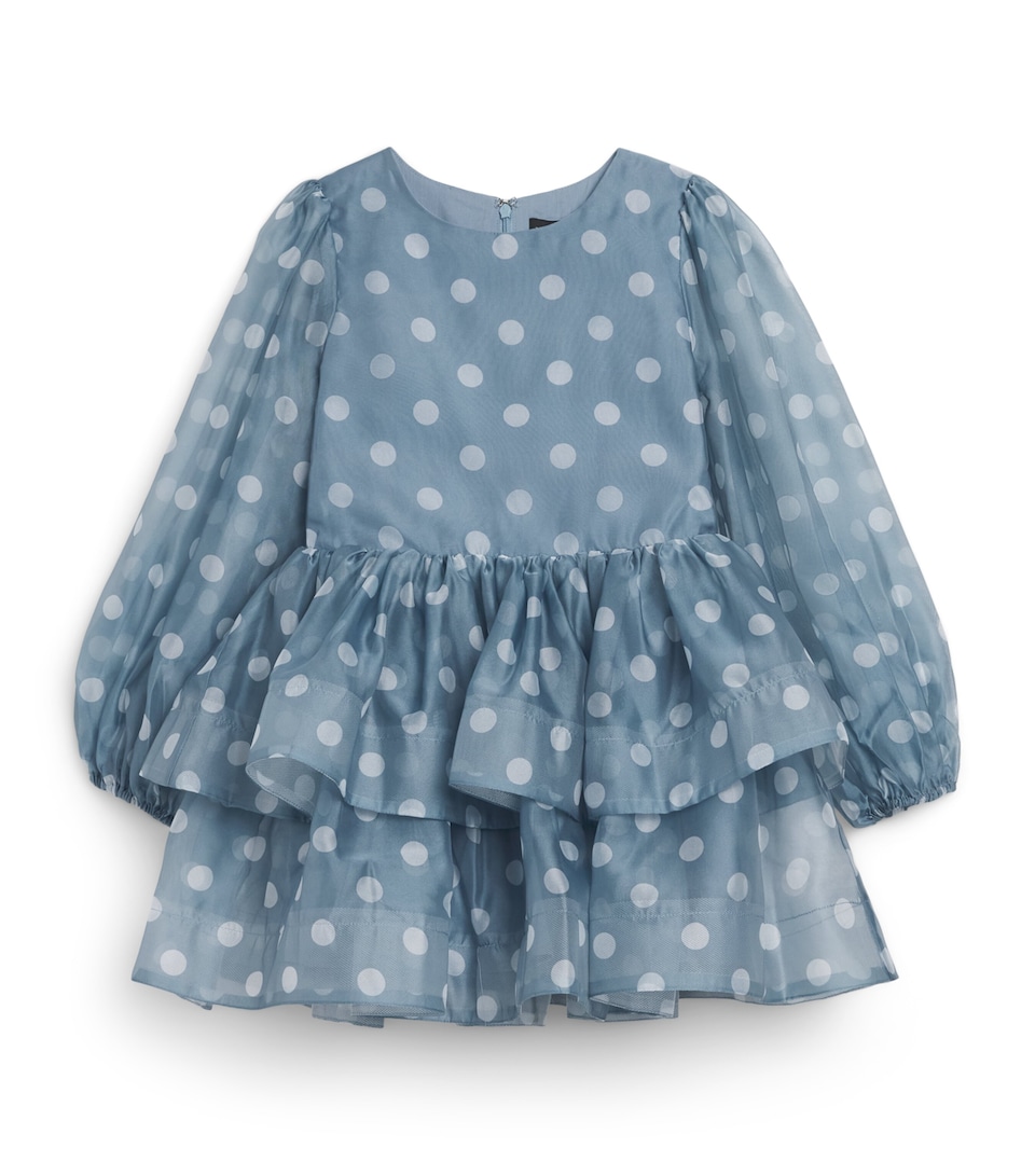 Bardot Junior Tulle Polka-Dot Wednesday Dress (4-14 Years) Blue
