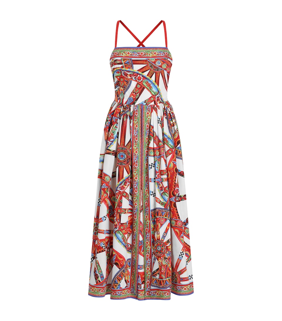 Dolce&Gabbana Womens Cotton Carretto Midi Dress Combined Col