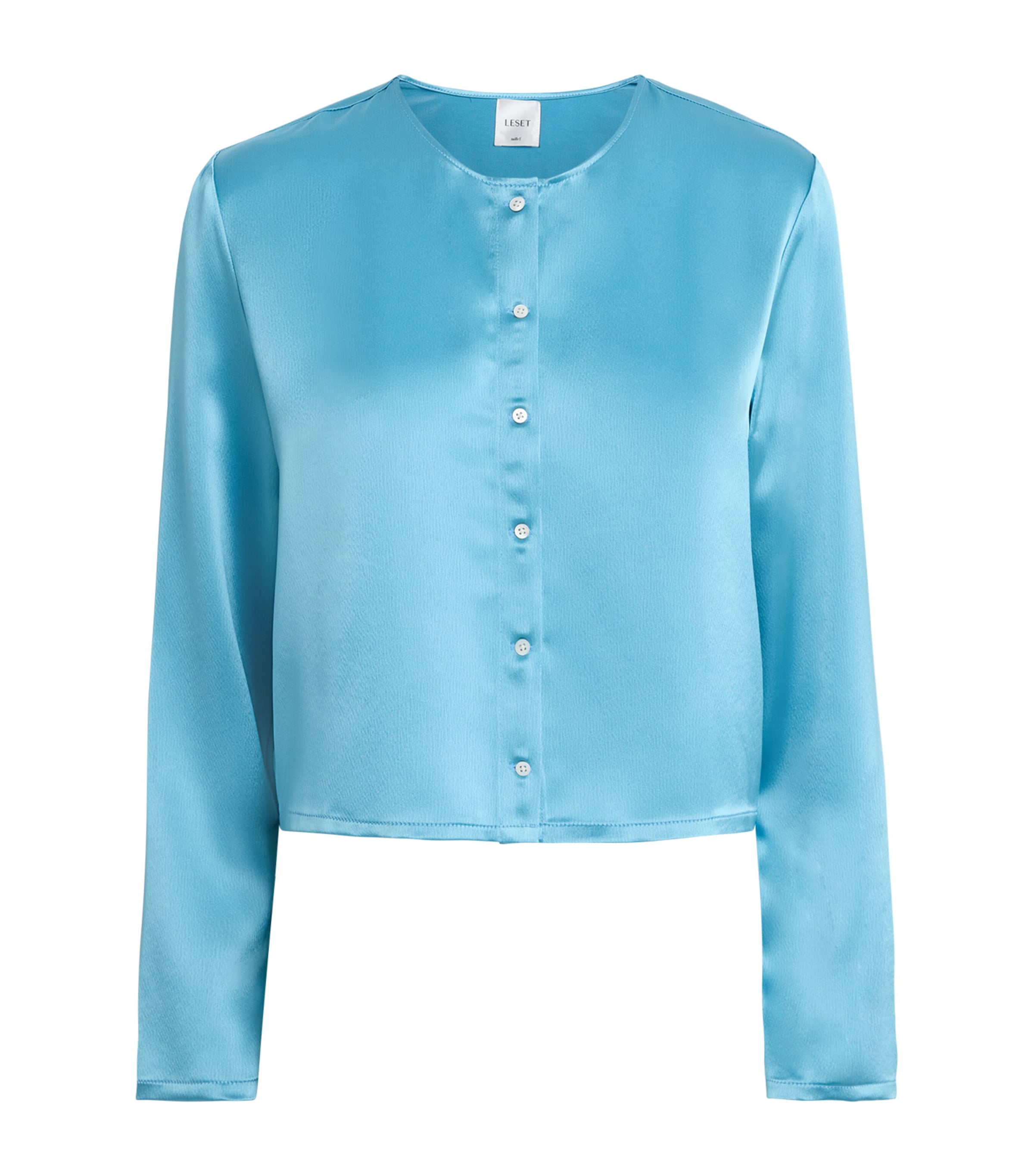LESET Womens Satin Barb Cardigan Skye