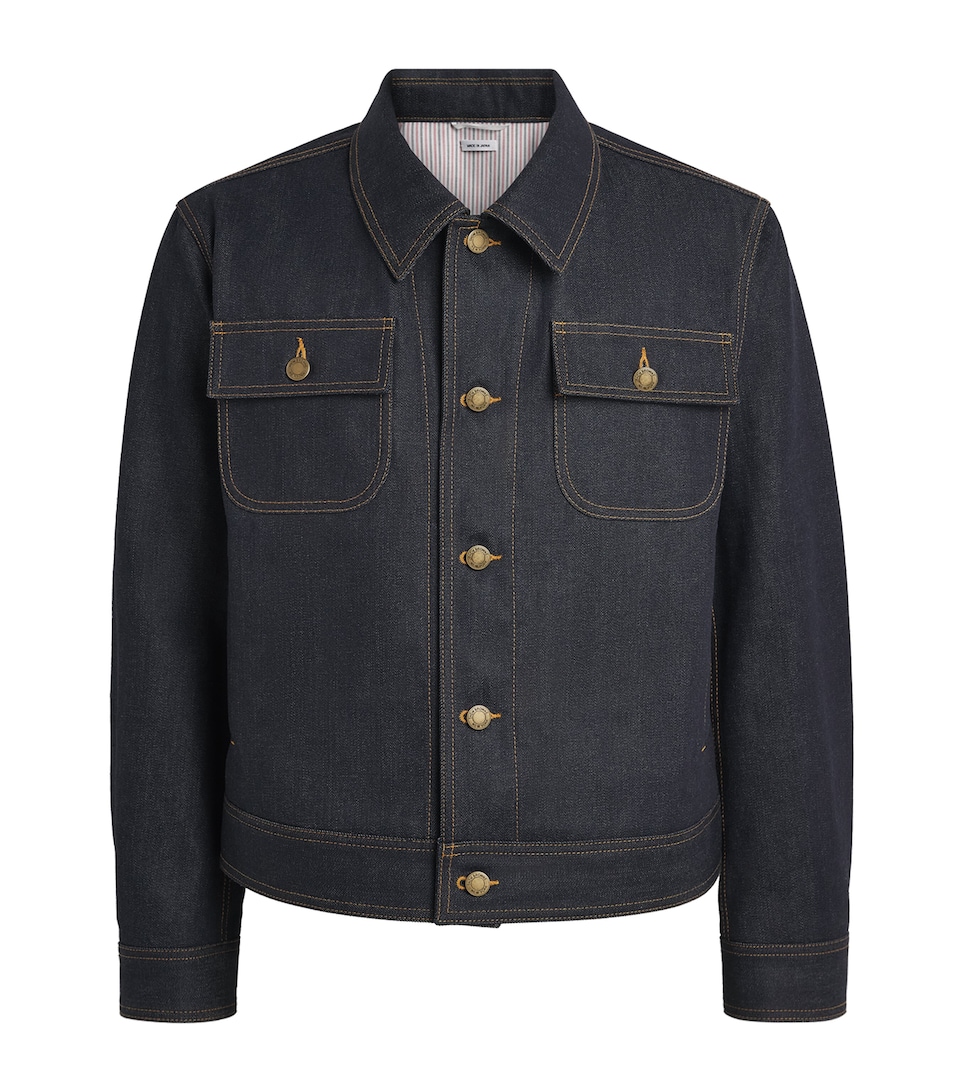 Thom Browne Mens Selvedge Denim Jacket Navy