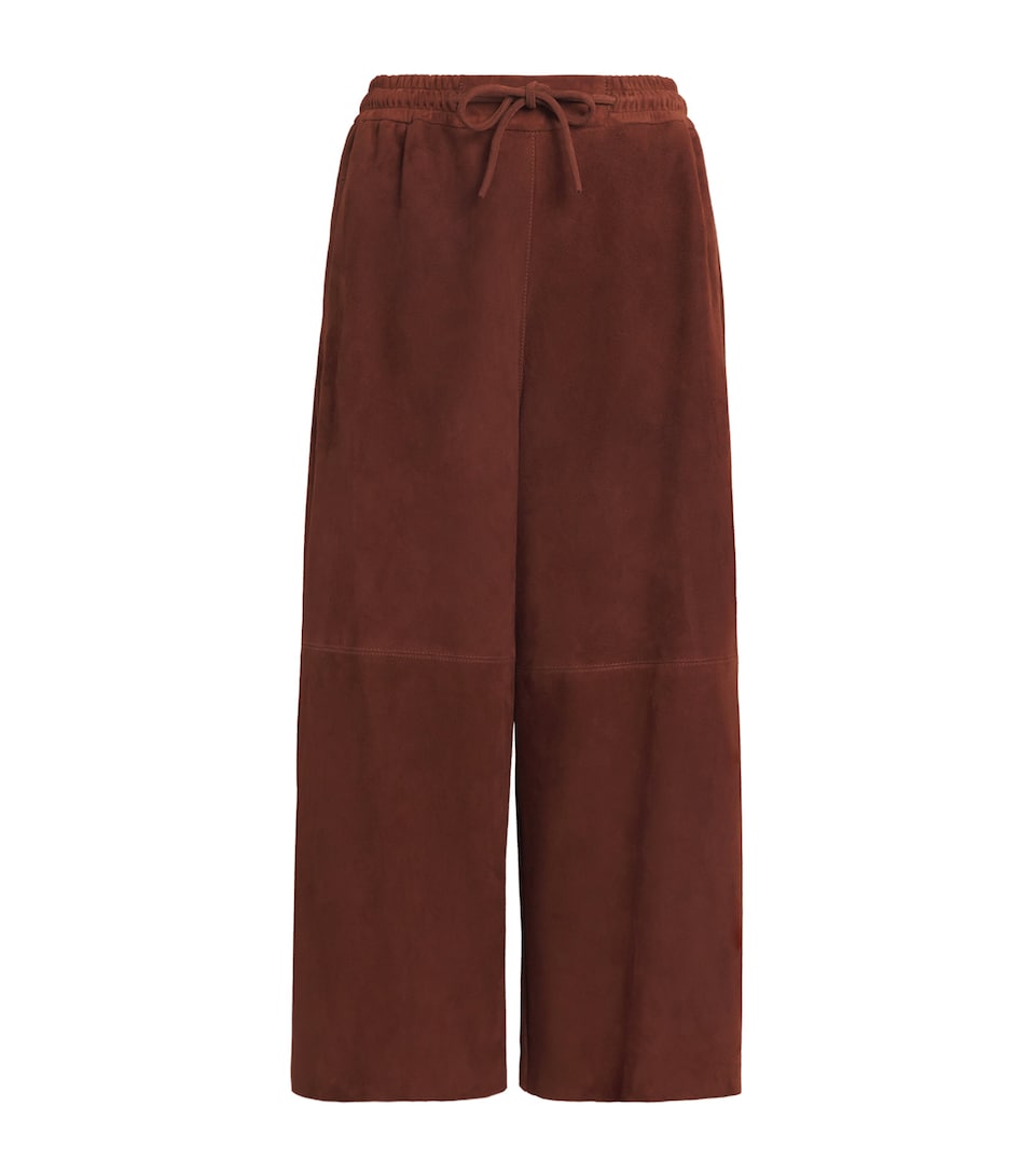 Yves Salomon Womens Calfskin Suede Cropped Trousers