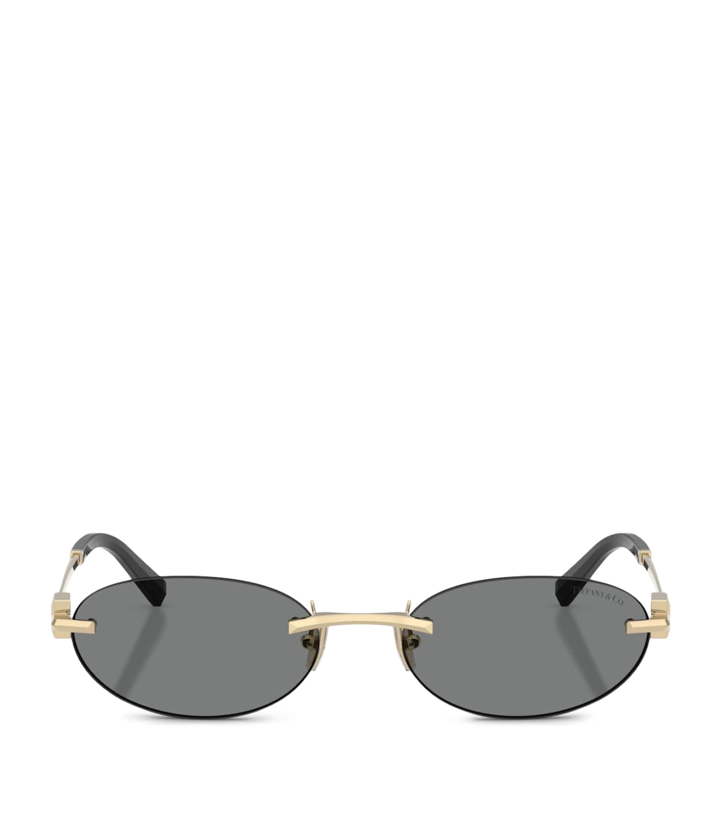 Tiffany & Co. Metal TF3119D Oval Sunglasses Gold
