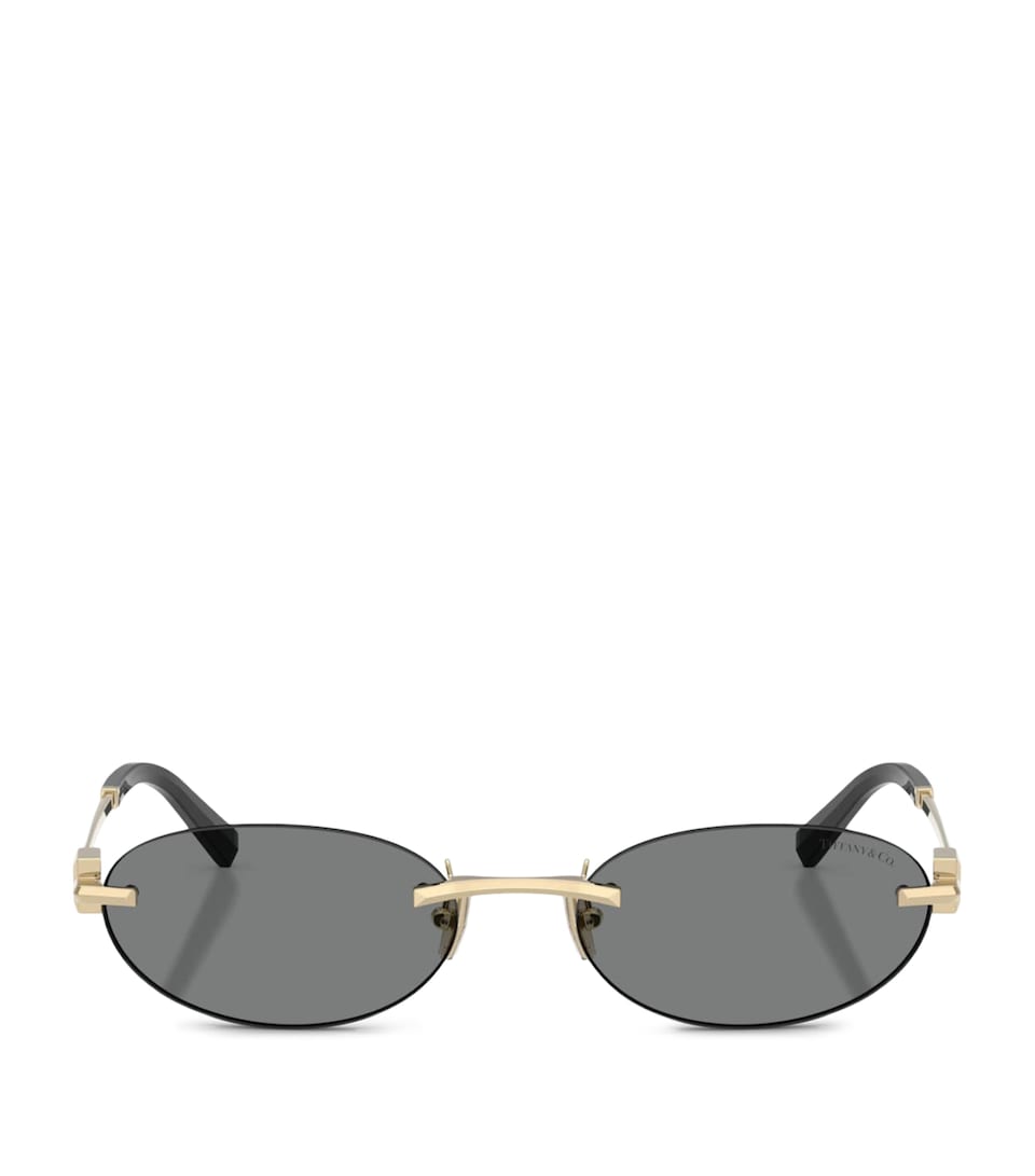 Tiffany & Co. Metal TF3119D Oval Sunglasses Gold