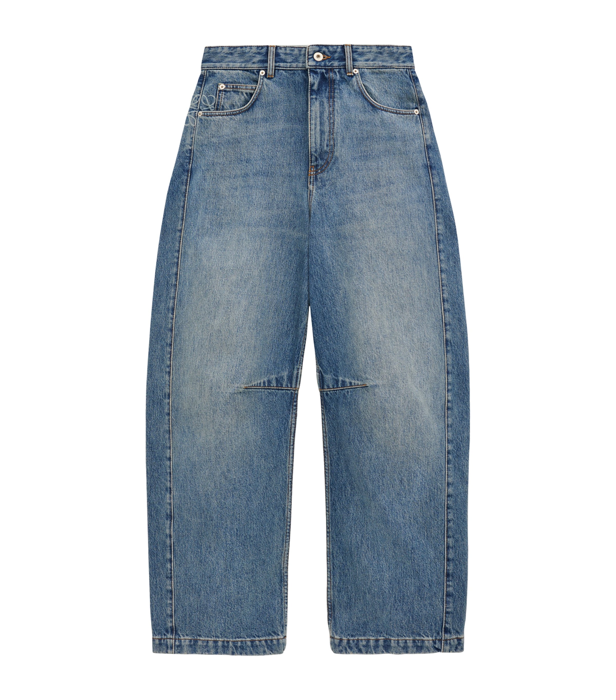 Alaïa High-Rise Round Jeans | Harrods US