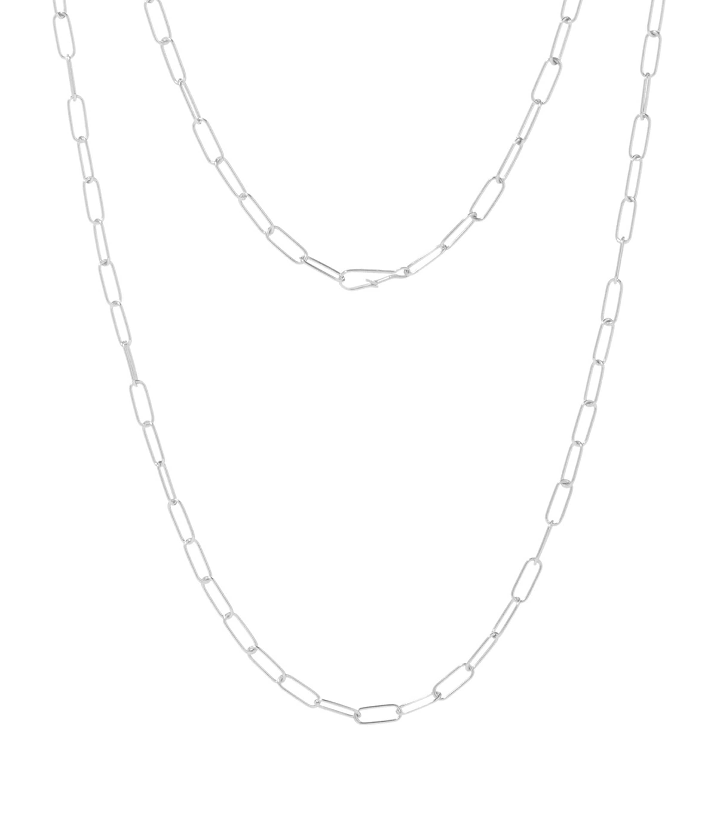 White Gold Short Cable Chain