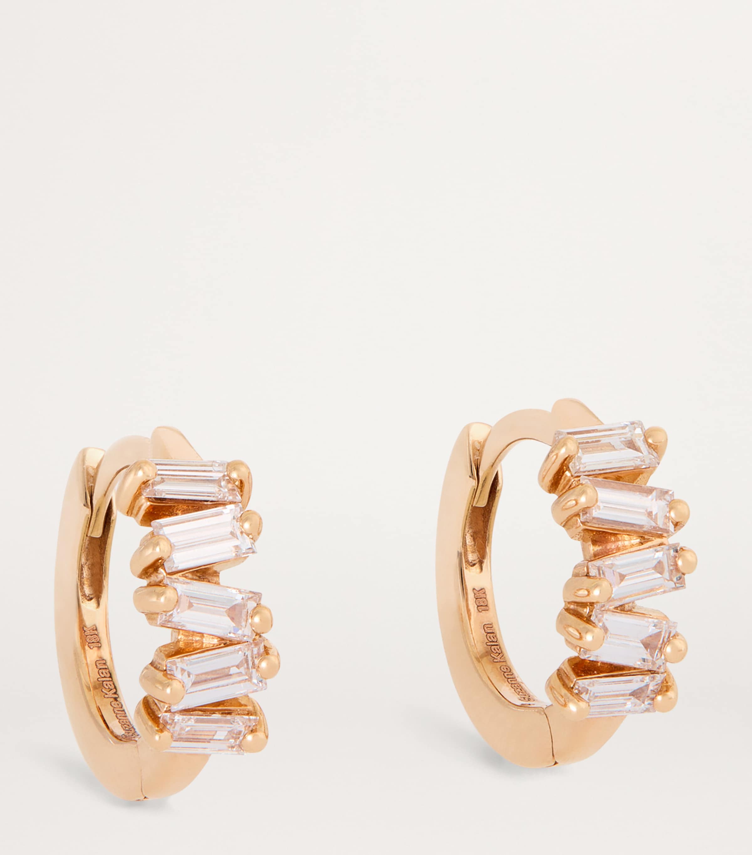 Rose Gold and Diamond Fireworks Huggie Earrings