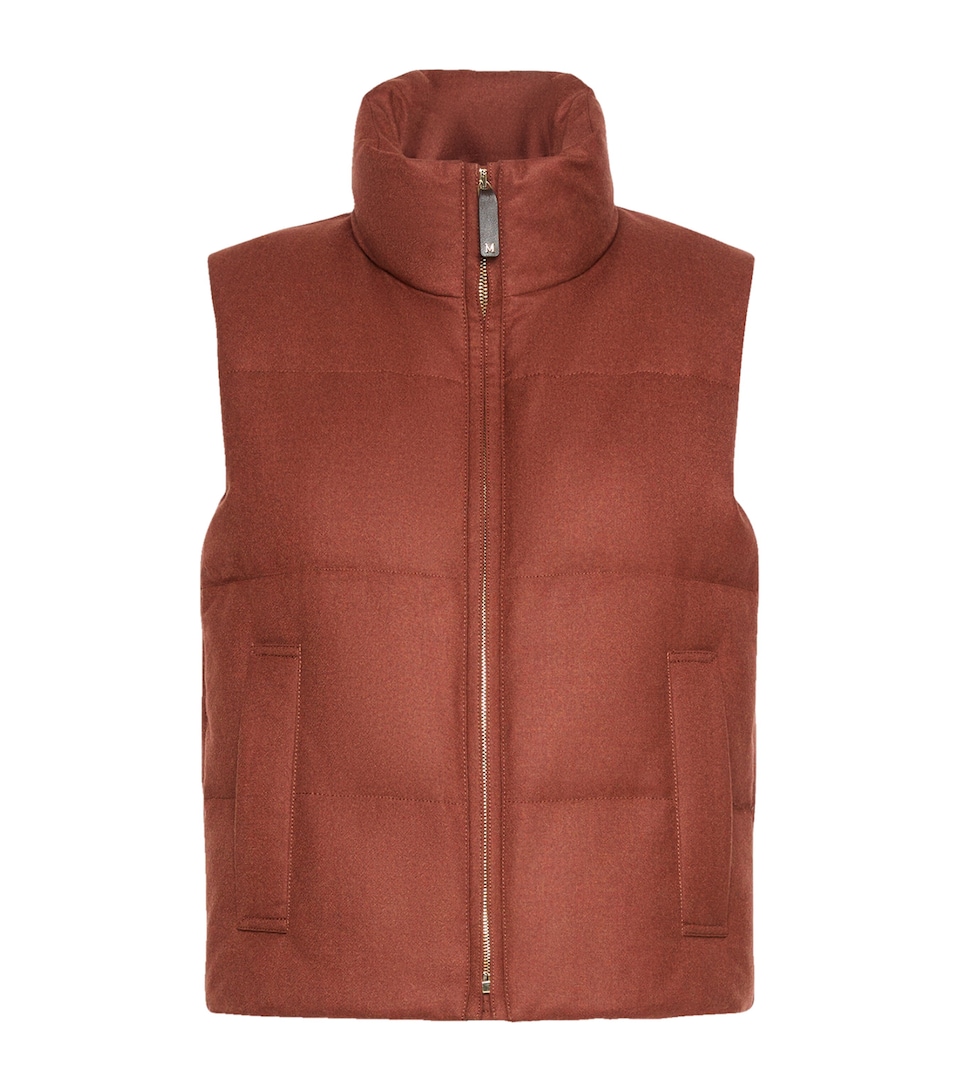 Max Mara Womens Stretch-Cashmere Down Gilet Rust