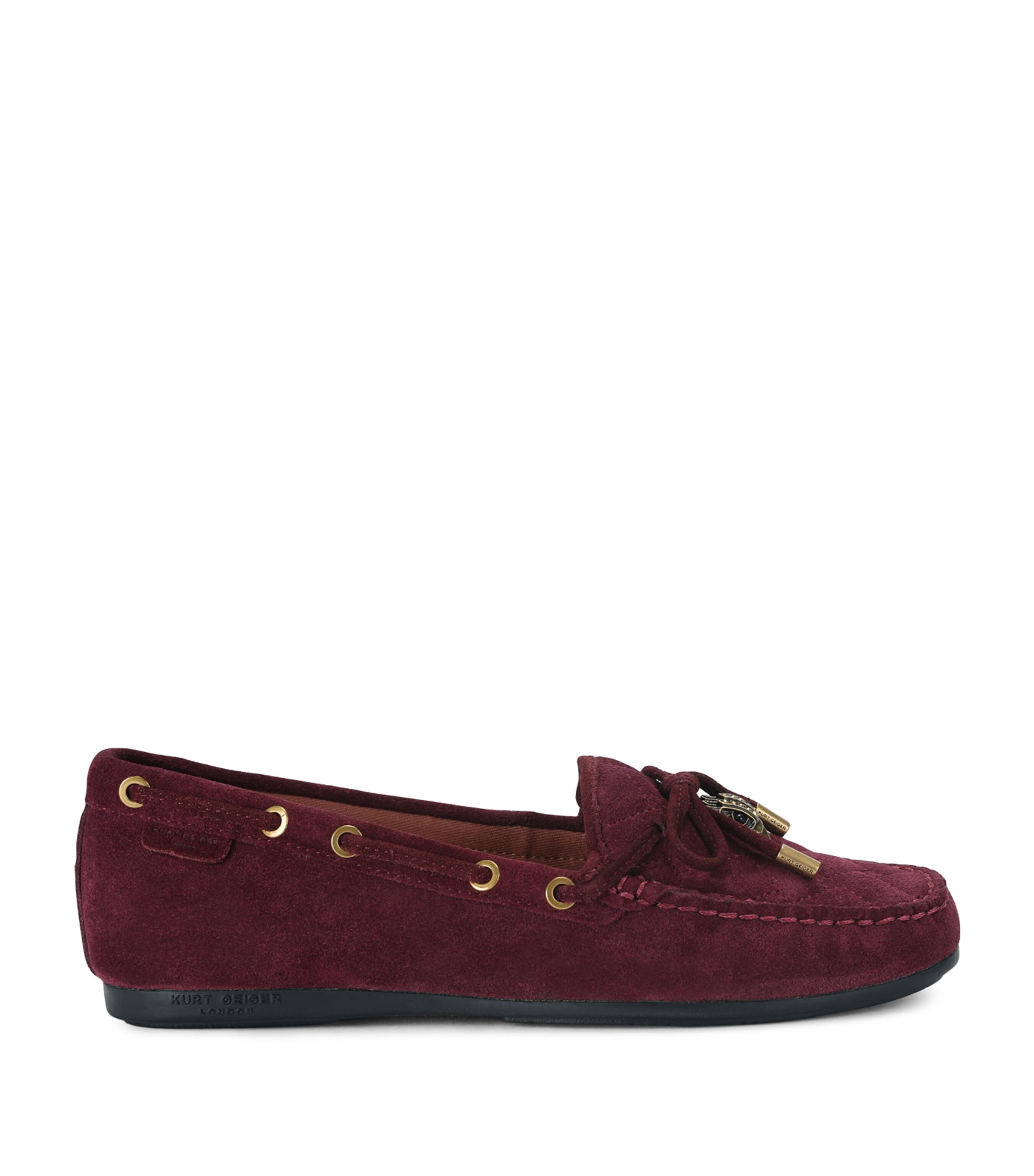 Kurt Geiger London Suede Eagle Moccasins Wine