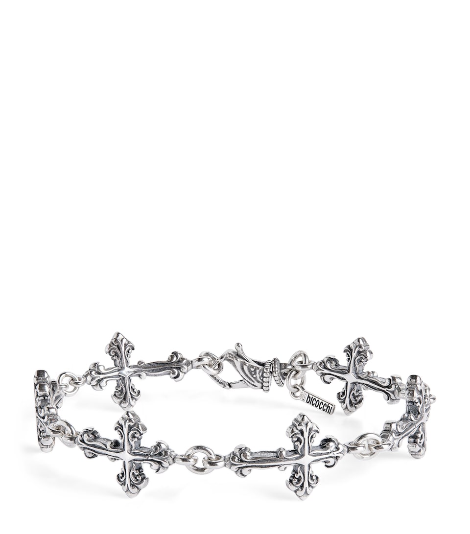 Large Sterling Silver Multi-Cross Avelli Bracelet