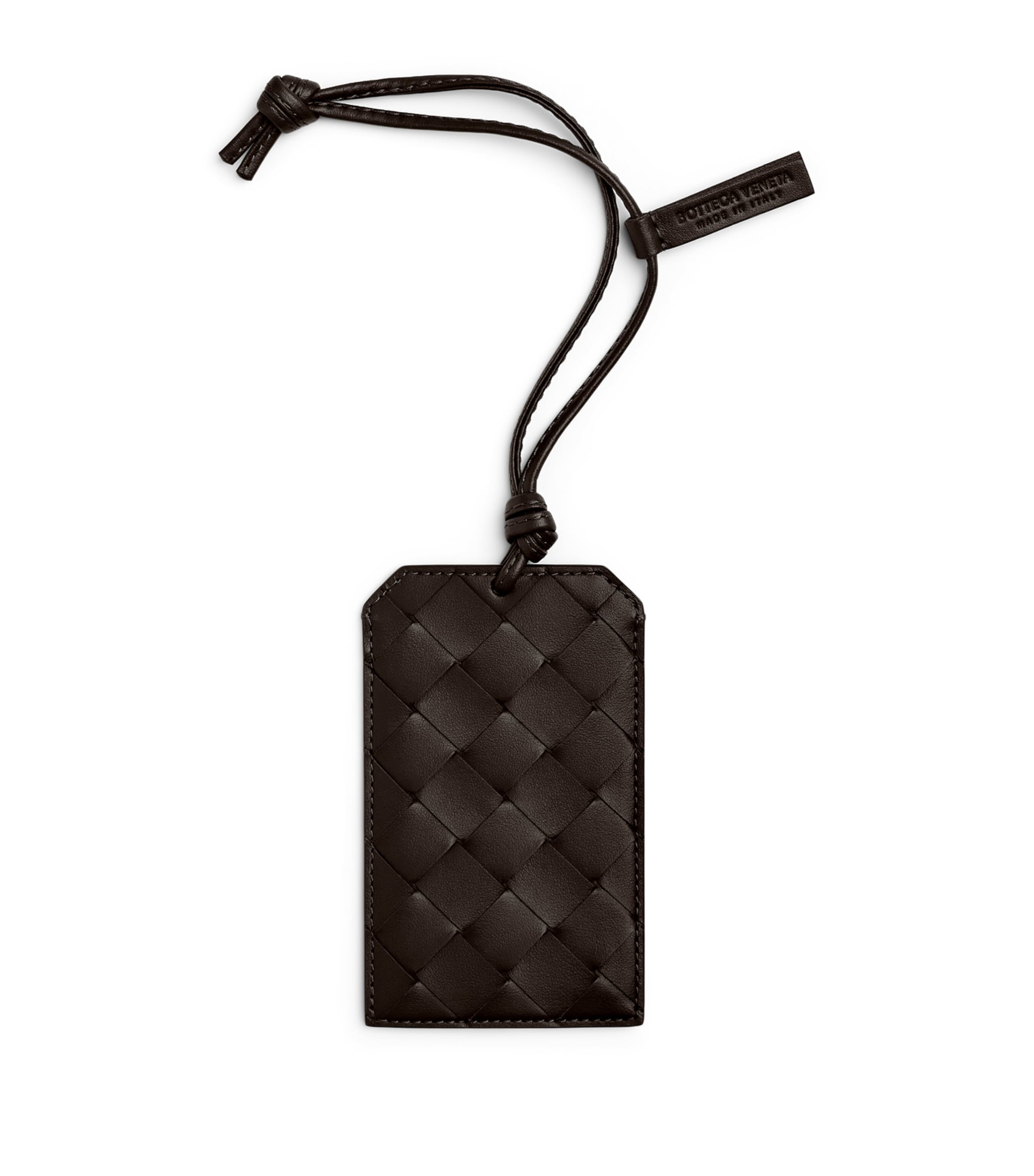Leather Intrecciato Badge Holder