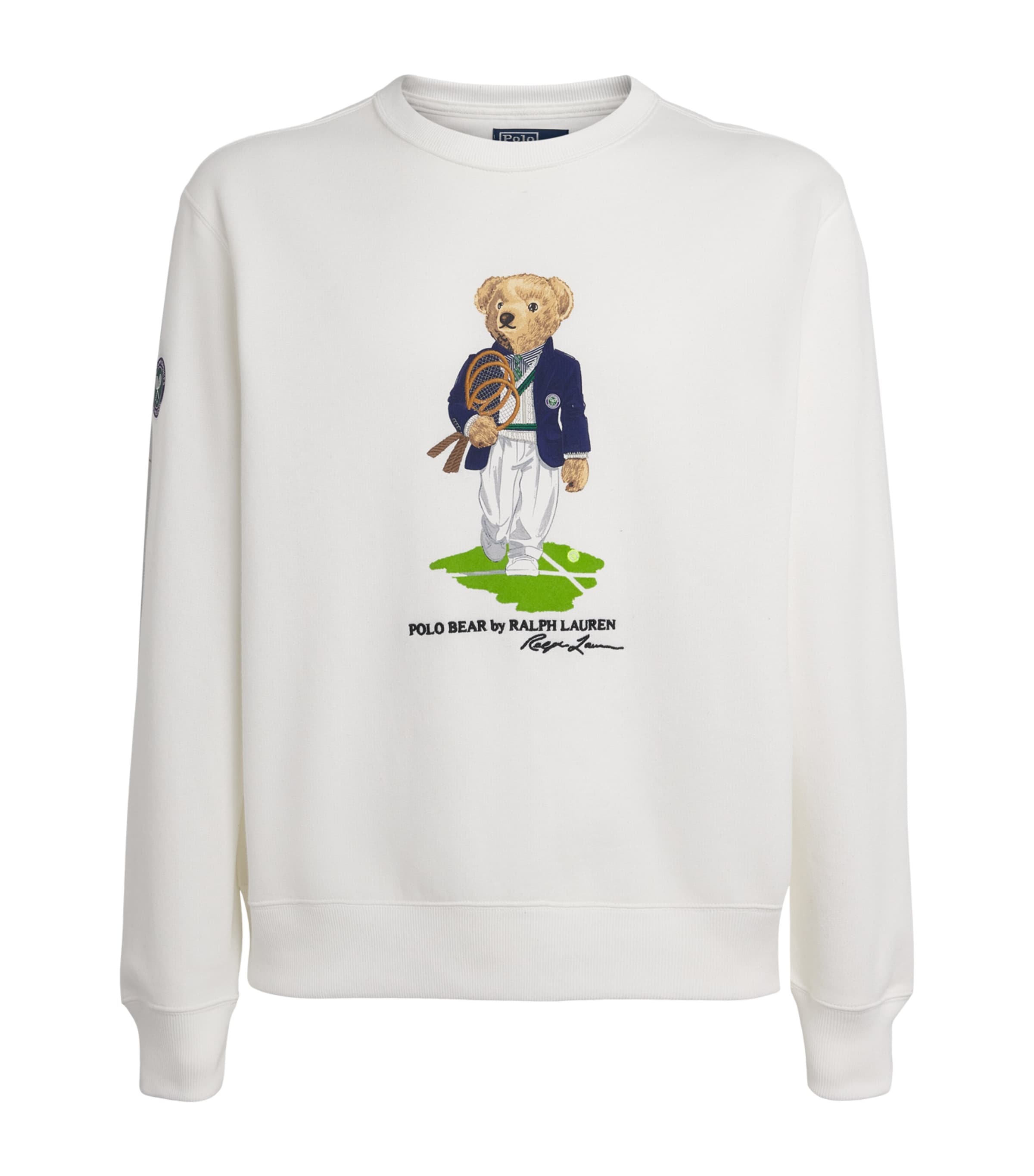 RLX Ralph Lauren Mens x Wimbledon Polo Bear Sweatshirt White