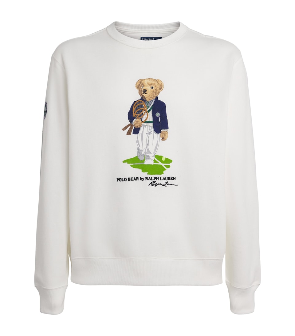 RLX Ralph Lauren Mens x Wimbledon Polo Bear Sweatshirt White