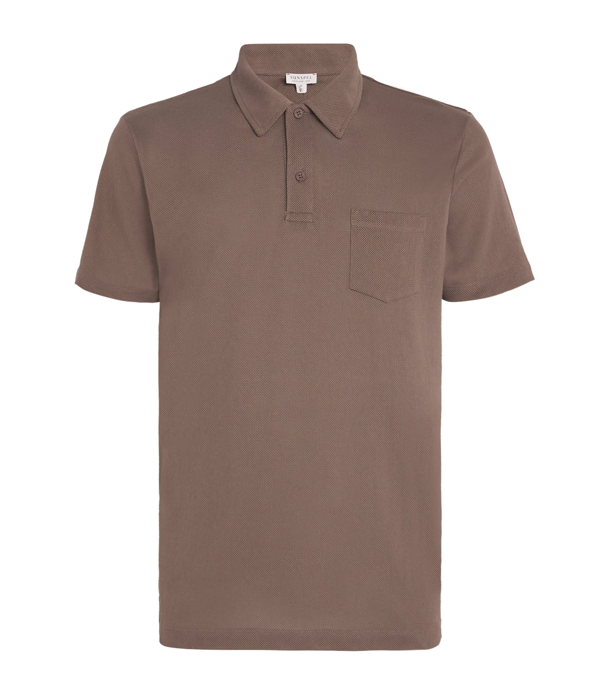 Sunspel Mens Supima Cotton Riviera Polo Brge Walnut