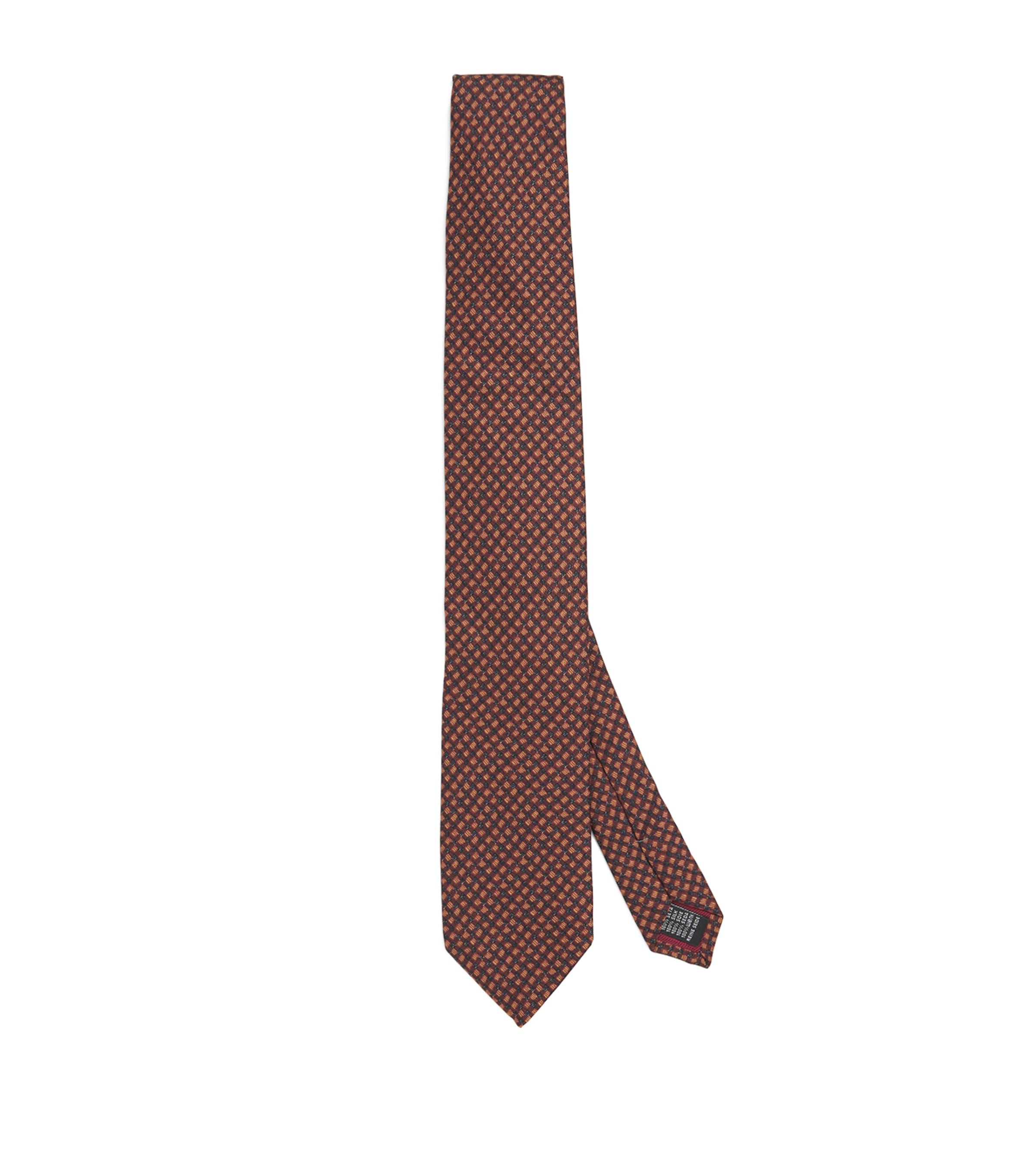 Silk Geometric Jacquard Tie