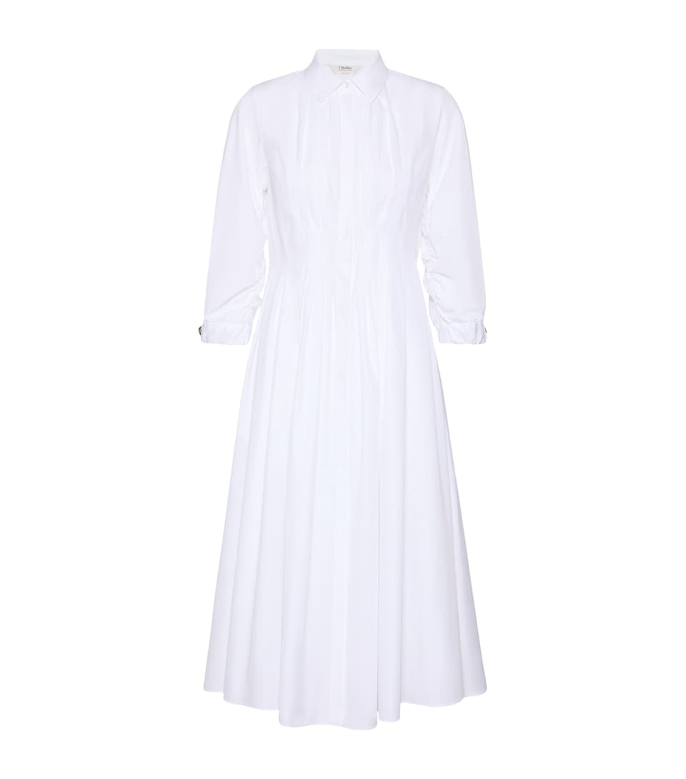 Max Mara Womens Cotton Poplin Shirt Dress White