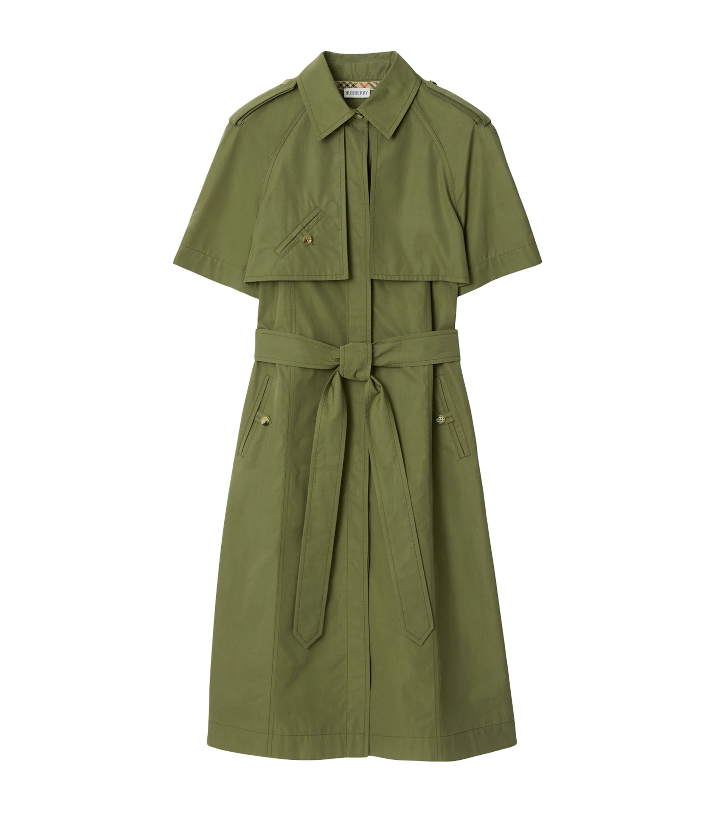 Cotton Poplin Midi Trench Dress