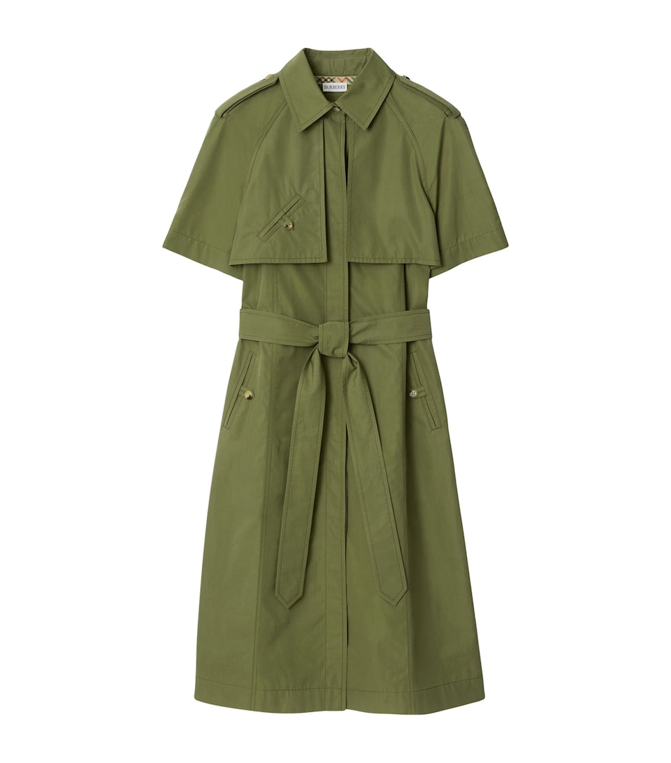 Cotton Poplin Midi Trench Dress