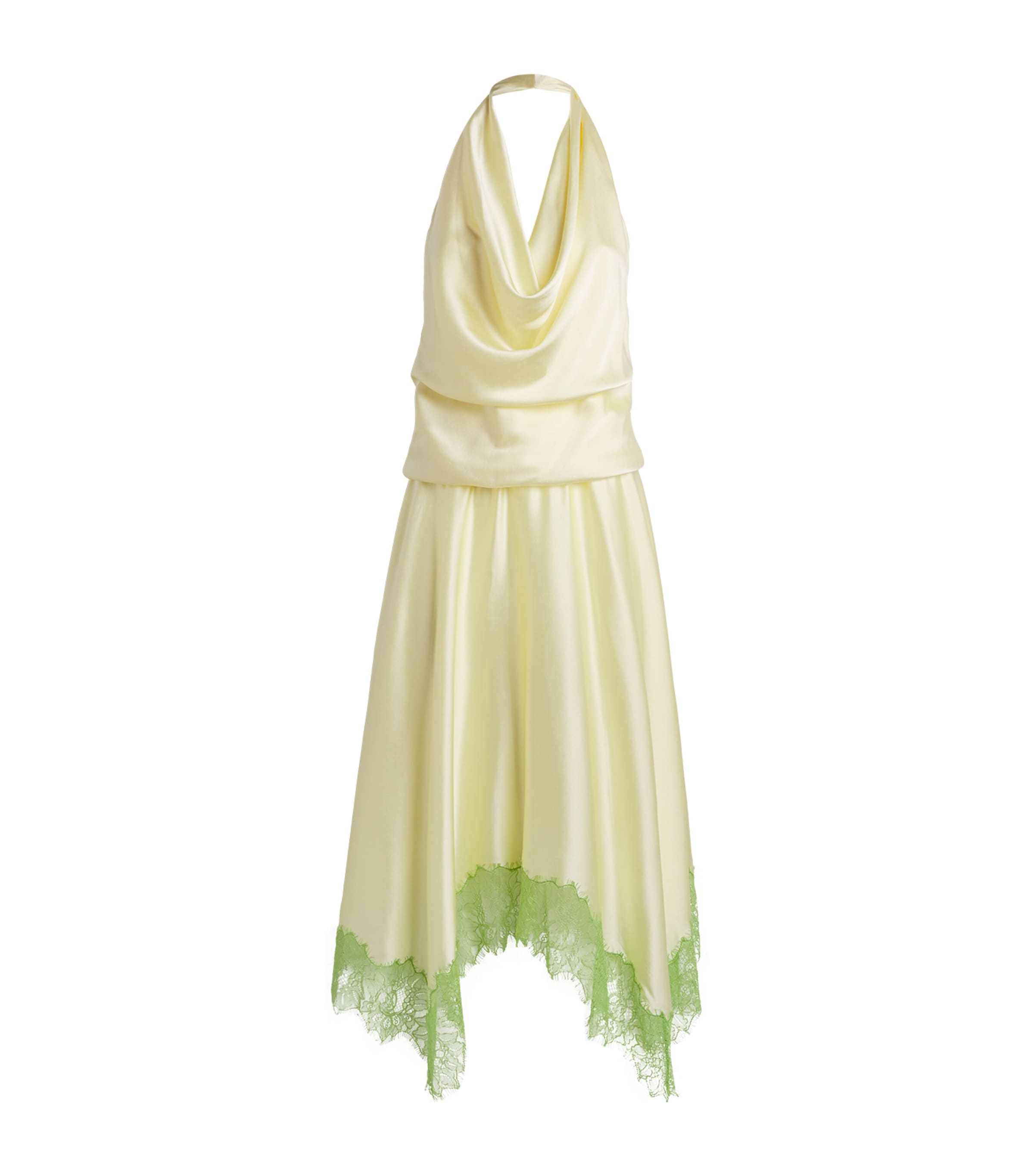 STAUD Womens Silk-Blend Elira Midi Dress Klsp Key Lime/sprout