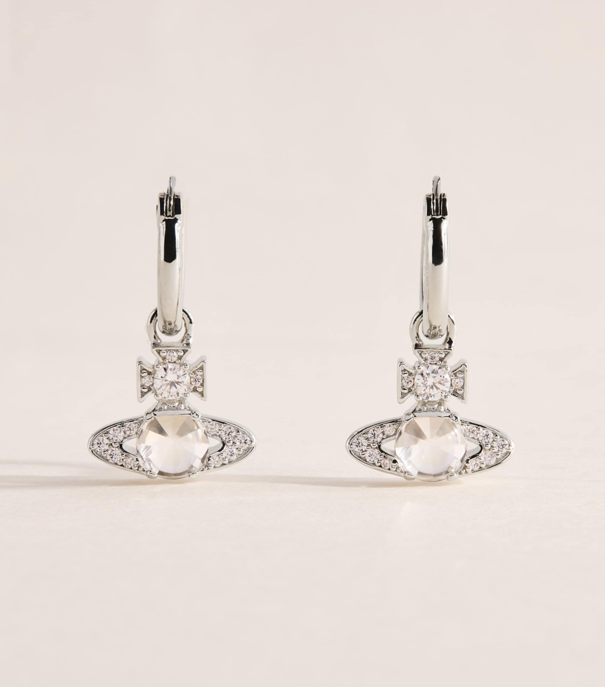 Vivienne Westwood Crystal Ondina Hoop Earrings Cz