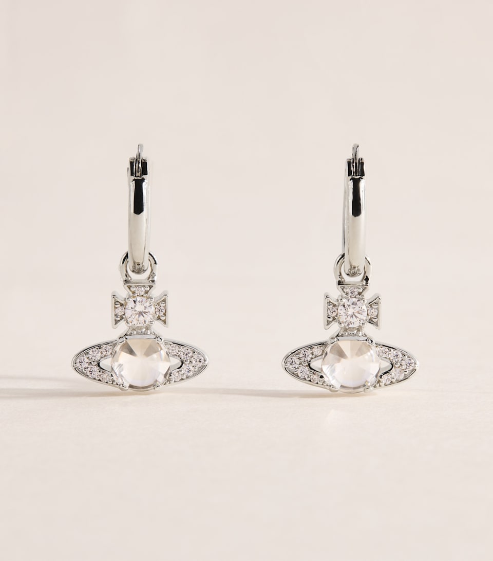Vivienne Westwood Crystal Ondina Hoop Earrings Cz