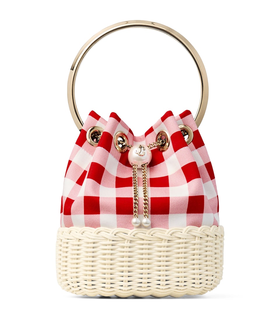 Bon Bon Canvas and Raffia Top-Handle Bag