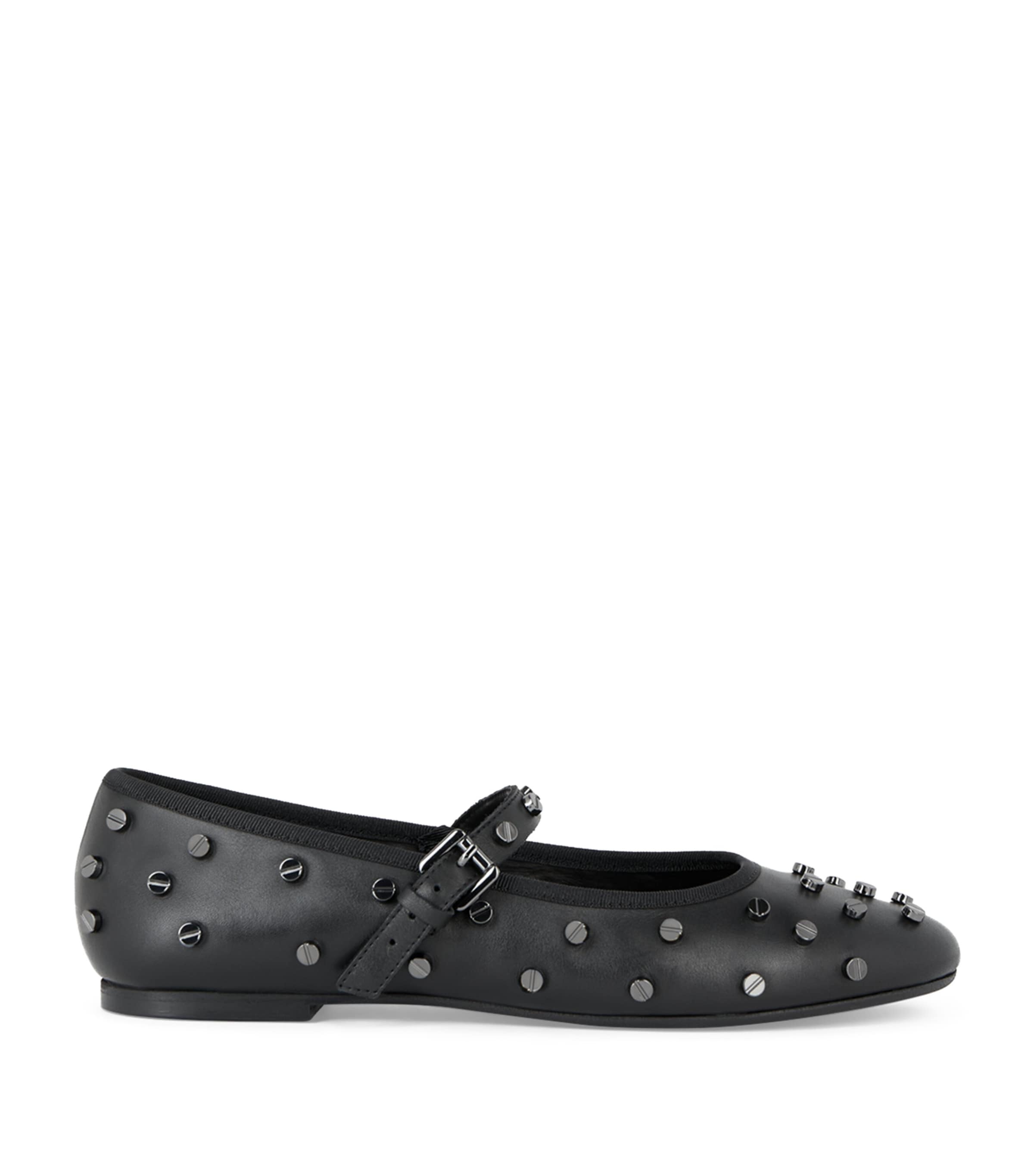 Christian Louboutin Pilouta Jane Spikes Leather Ballet Flats