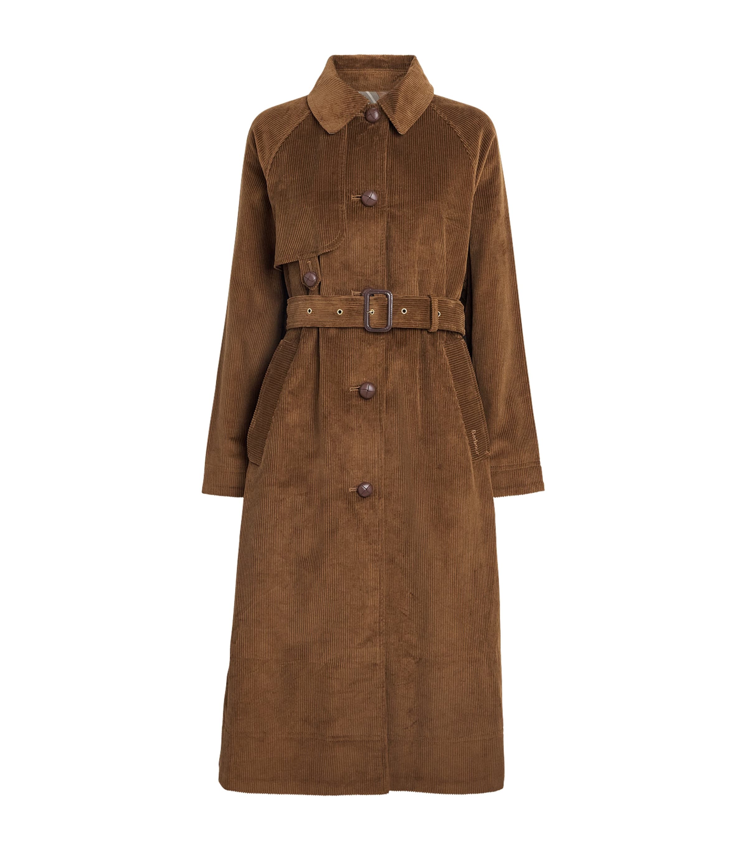 Barbour Womens Corduroy Antonella Trench Coat Tan/birchwood Dress