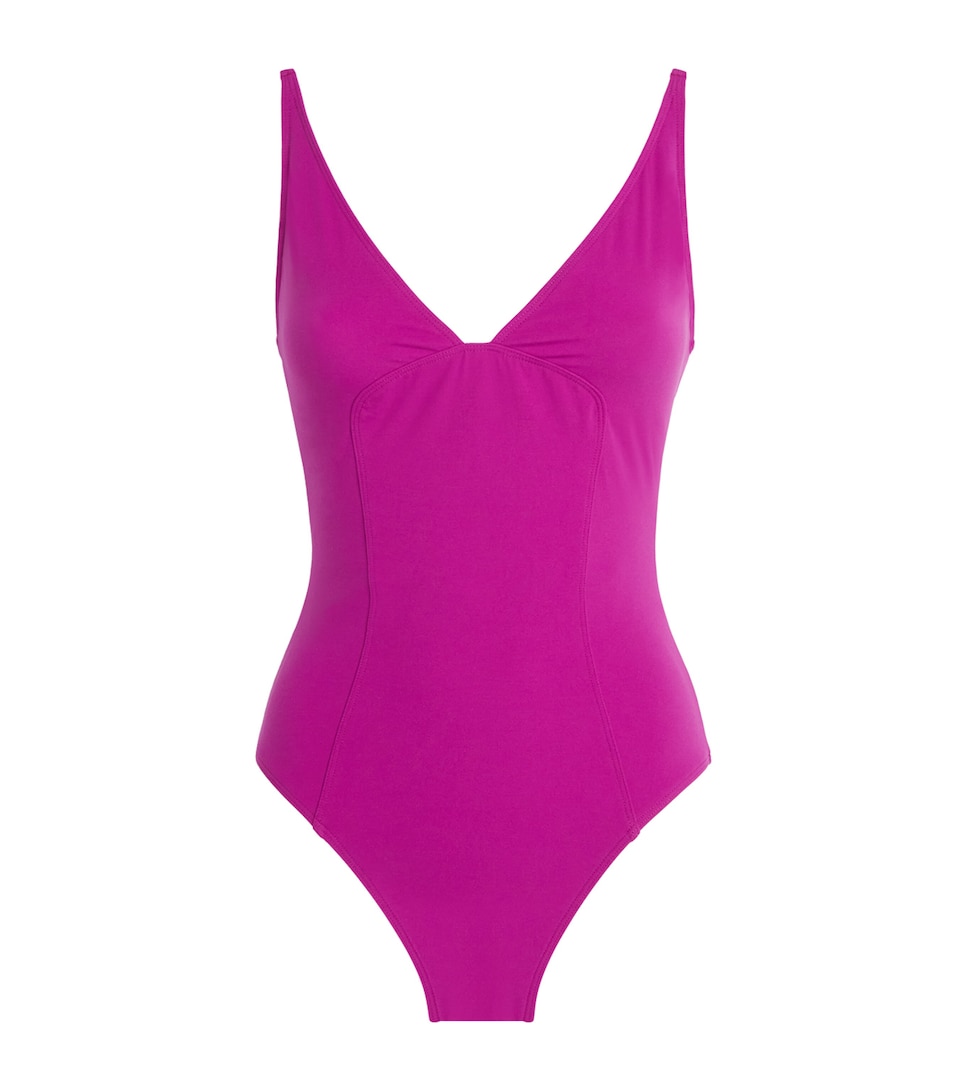 Ulla Johnson Womens V-Neck Alba Swimsuit Plum
