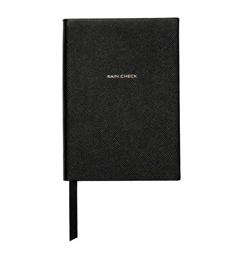 Burberry x Smythson Leather Rain Check Soho Notebook Black